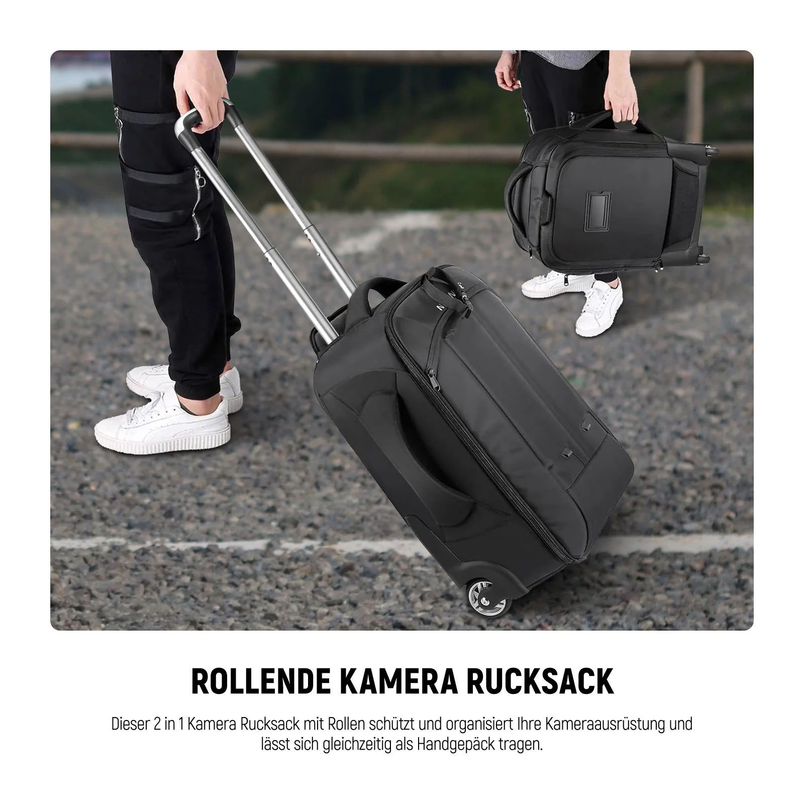 NEEWER NW3300 55×35×26 cm 2-in-1 Kamera Trolley Reise Rucksack - Image 3