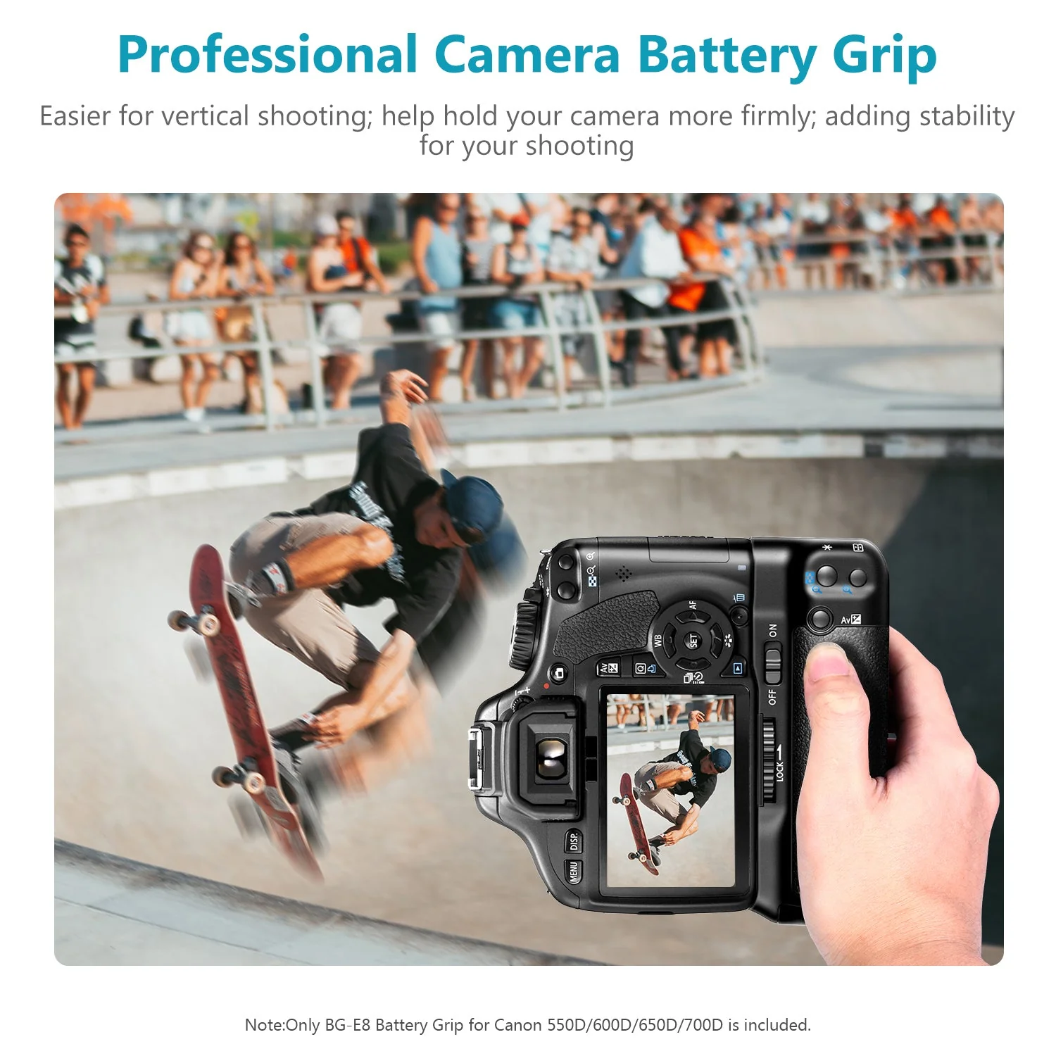 NEEWER BG-E8 Ersatz Batteriegriff für Canon EOS 550D/600D/650D/700D Rebel T2i/T3i/T4i/T5i - Image 6