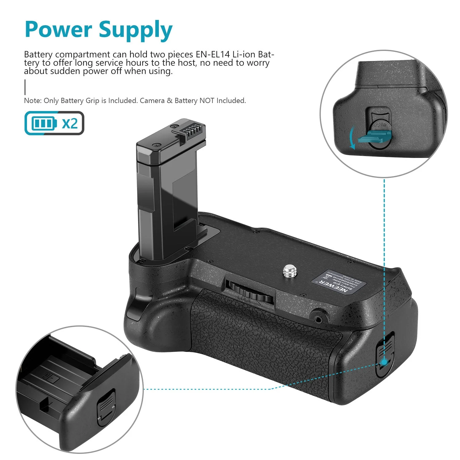 NEEWER Vertikaler Batteriegriff für Nikon BG-2F/D3100/D3200/D3300/D5300 - Image 4