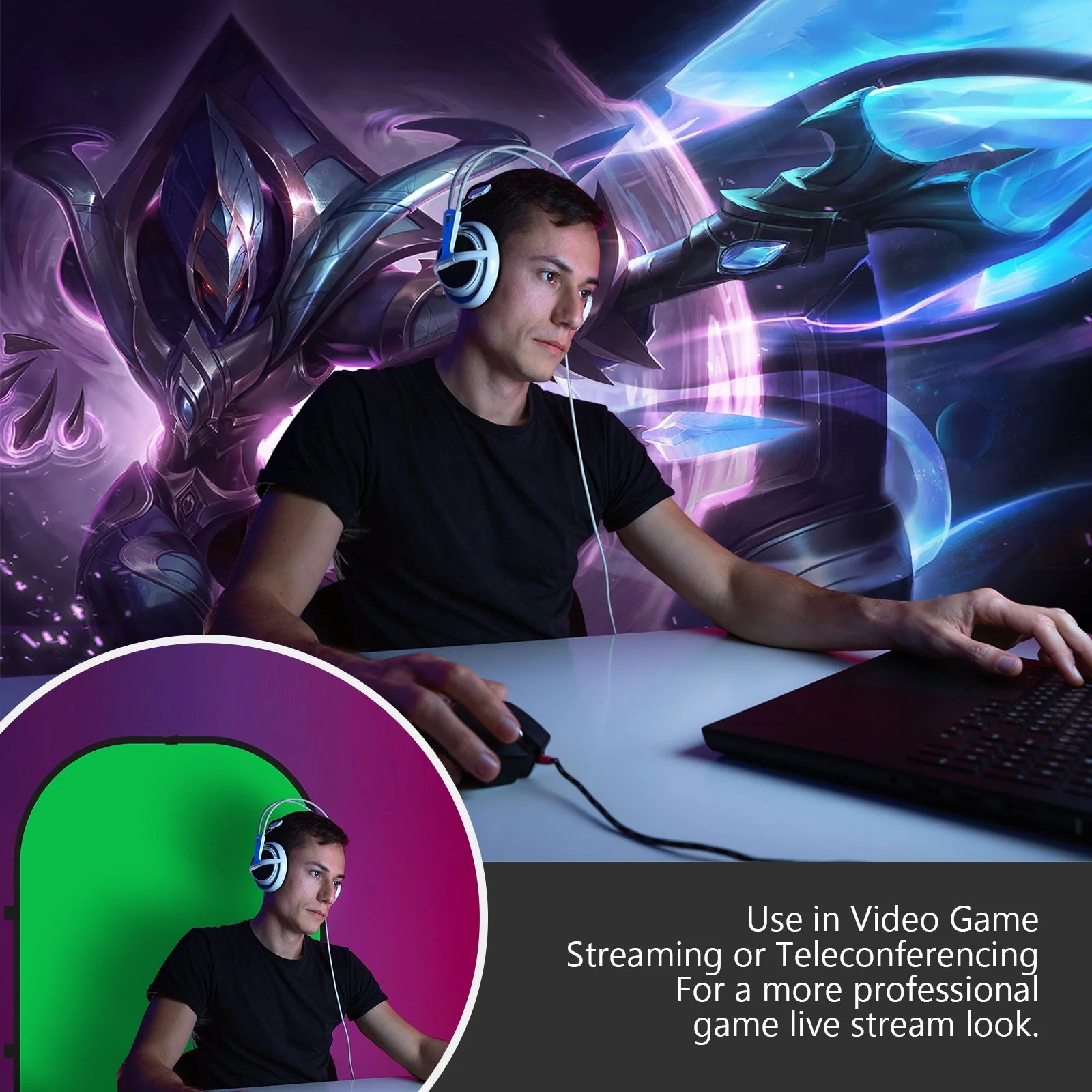 NEEWER 1.5x2m 2-in-1 faltbarer Chroma Key Hintergrund(grün & blau) - Image 9