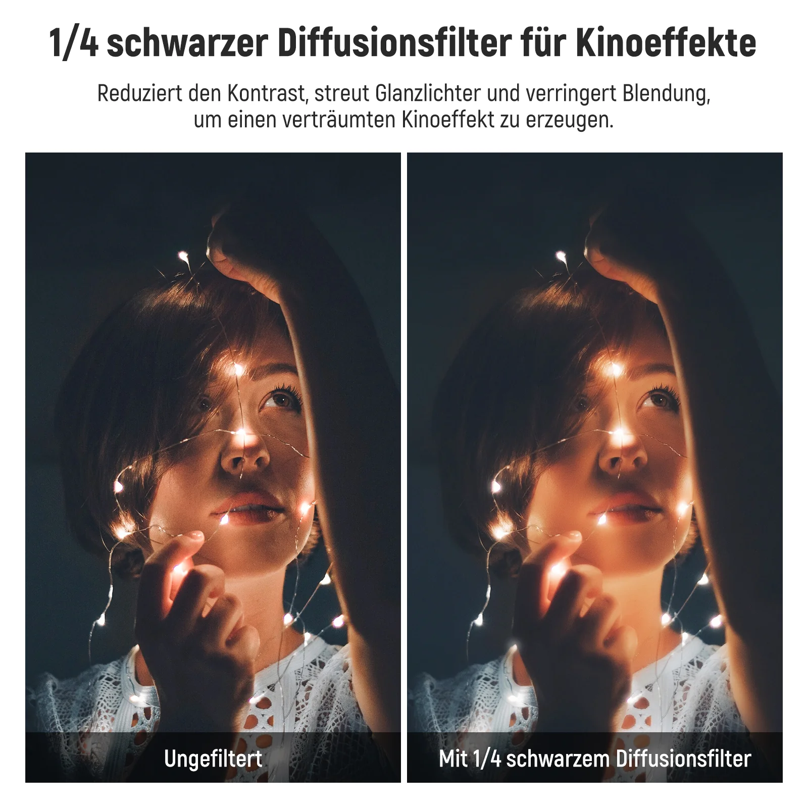 NEEWER Schwarze-Diffusion 1/4 Rechteckfilter 4"x5.65" / Black Diffusion - Image 3