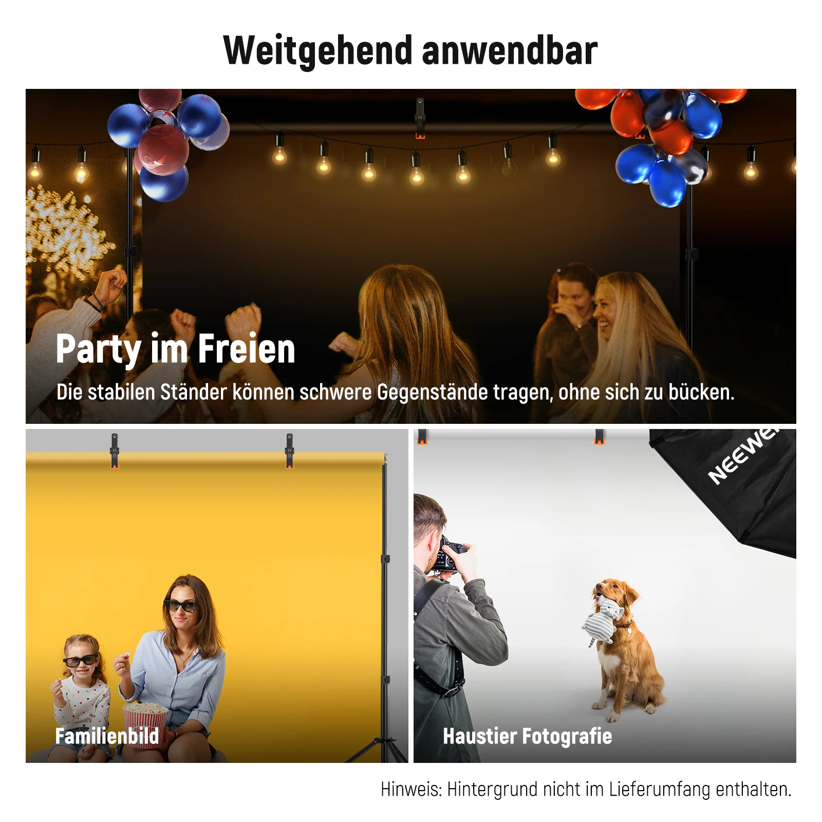 NEEWER 2.1x3m verstellbares Hintergrundstativ-Set für Fotostudios - Image 8