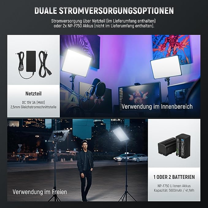 NEEWER 2er Pack NL-288ARC Bi-color LED-Panel Lichtset mit 2,4G Funkfernbedienung - Image 6