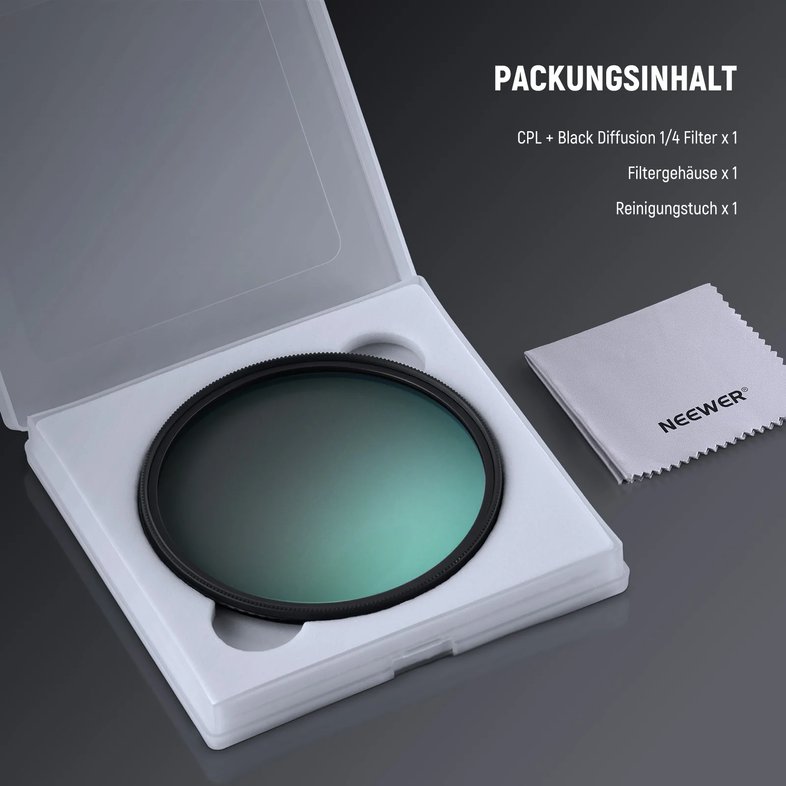 NEEWER 2 in 1 CPL Polfilter+ Black Diffusion 1/4 Filter - Image 40