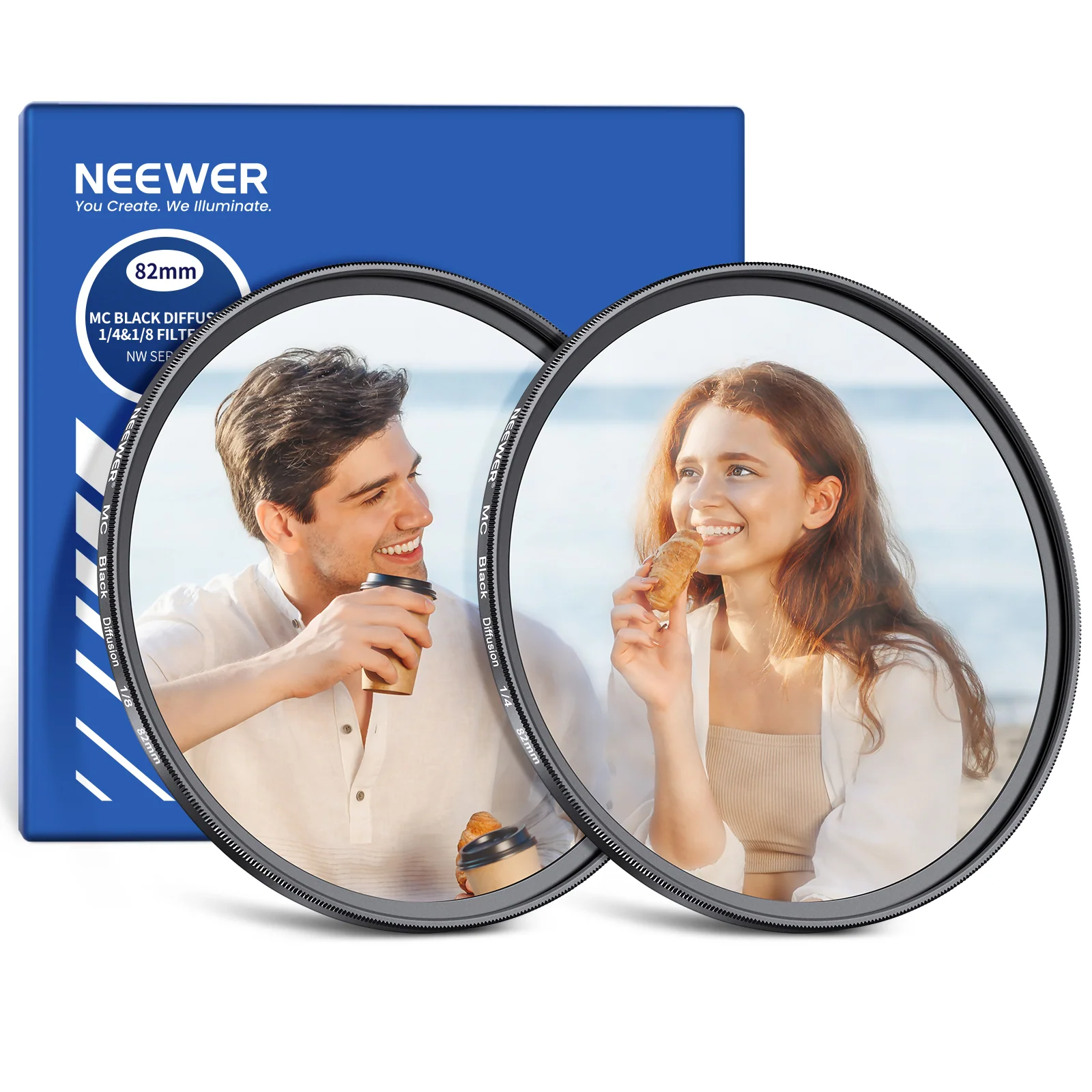NEEWER 2er-Pack 1/4 & 1/8 Black Diffusion Kameraobjektivfilter Set
