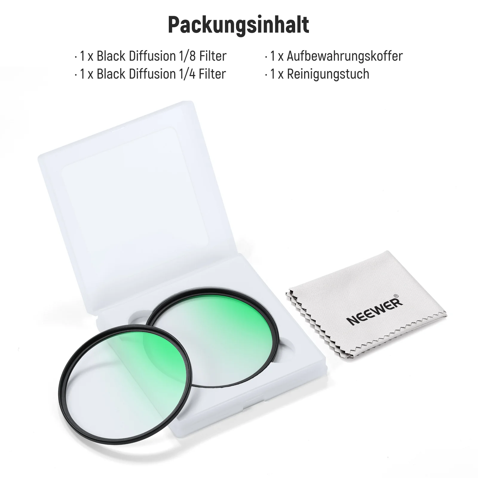 NEEWER 2er-Pack 1/4 & 1/8 Black Diffusion Kameraobjektivfilter Set - Image 8