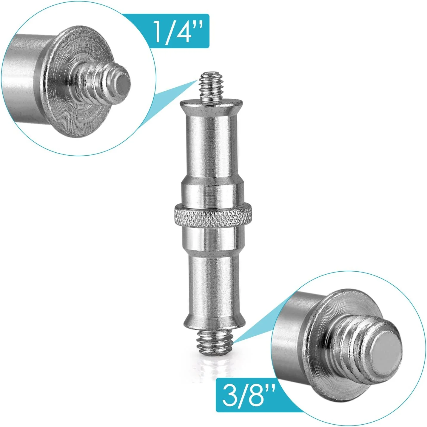 NEEWER 2er-Pack 1/4" zu 3/8" Spigot Stud Adapter Schraube - Image 3
