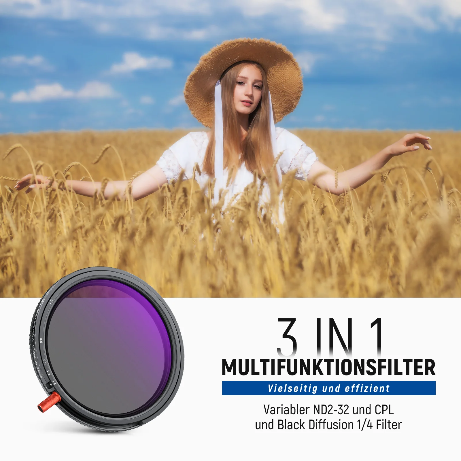 NEEWER 3 In 1 CPL + Black Diffusion 1/4 + Variabler ND2-32 Filter - Image 39
