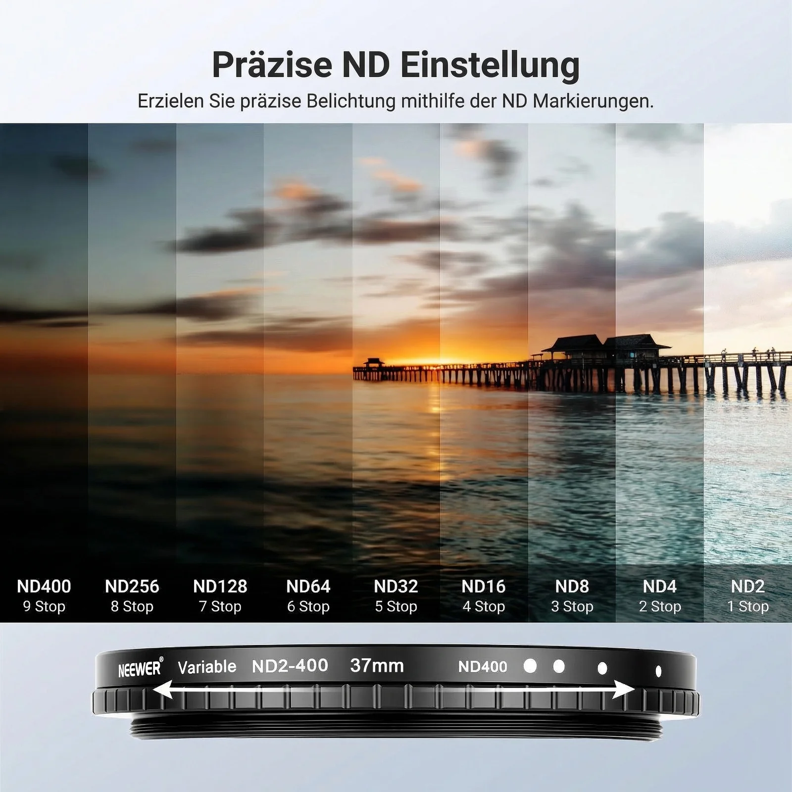 NEEWER 3er-Pack Variables ND + CPL + UV Filterset - Image 4