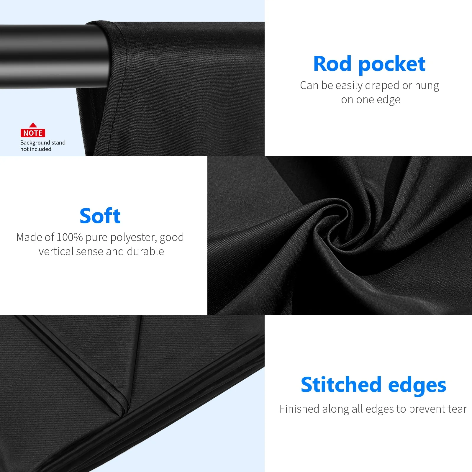 NEEWER 3x3.6m PRO Faltbarer Fotostudio Hintergrund aus Polyester - Image 3