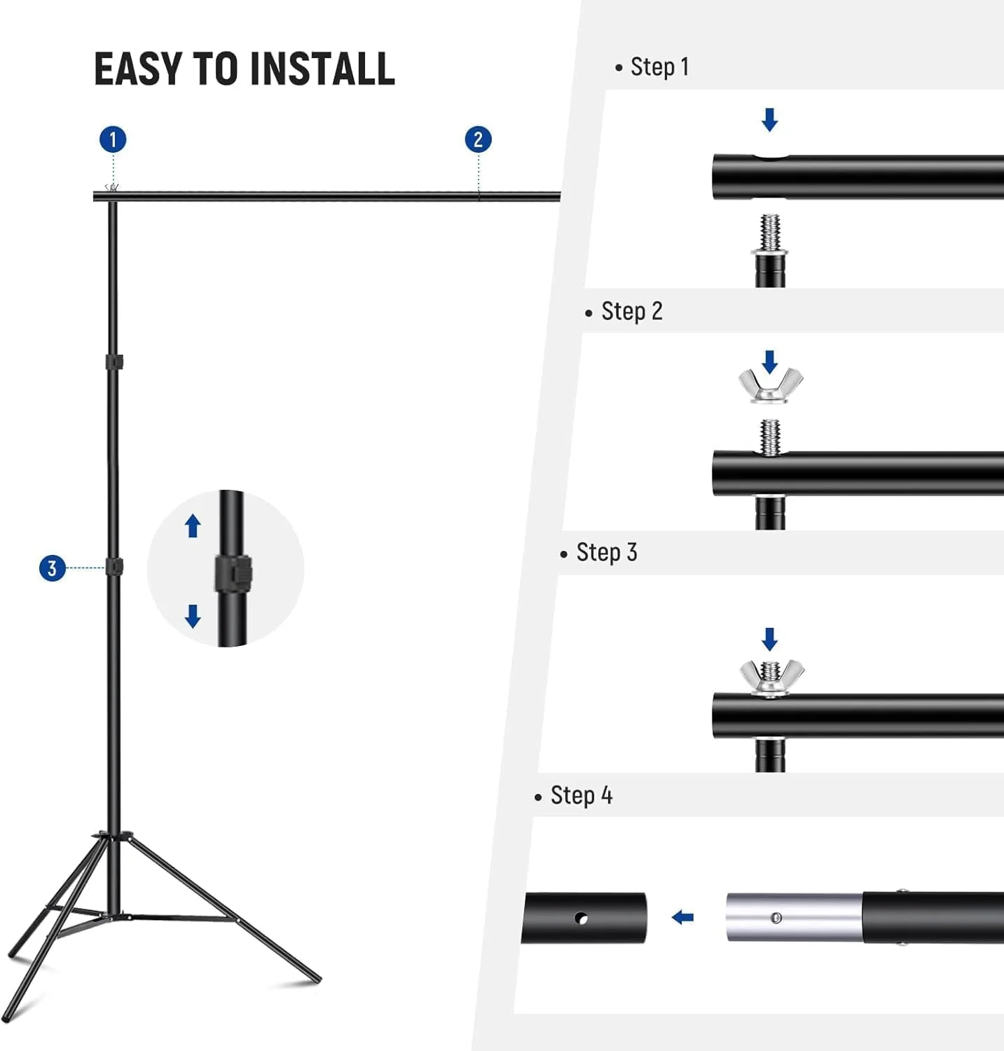 NEEWER 3er Pack Fotostudio Hintergrund Stützsysteme - Image 5