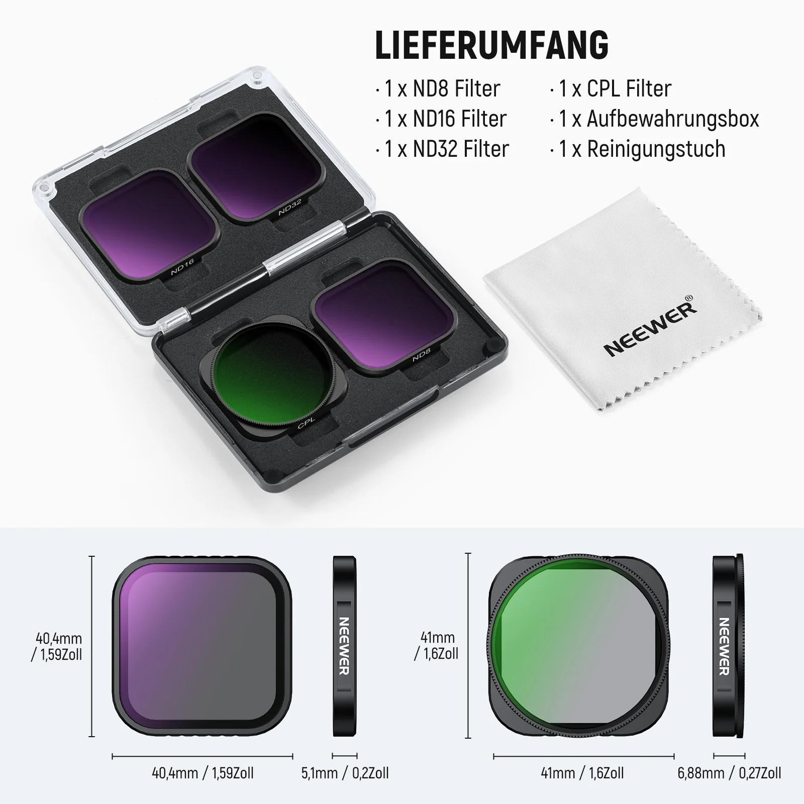 NEEWER FL-C29/FL-C30/FL-C31 4er Pack Filter Set Für Insta360 Ace Pro/Ace Pro 2 - Image 12