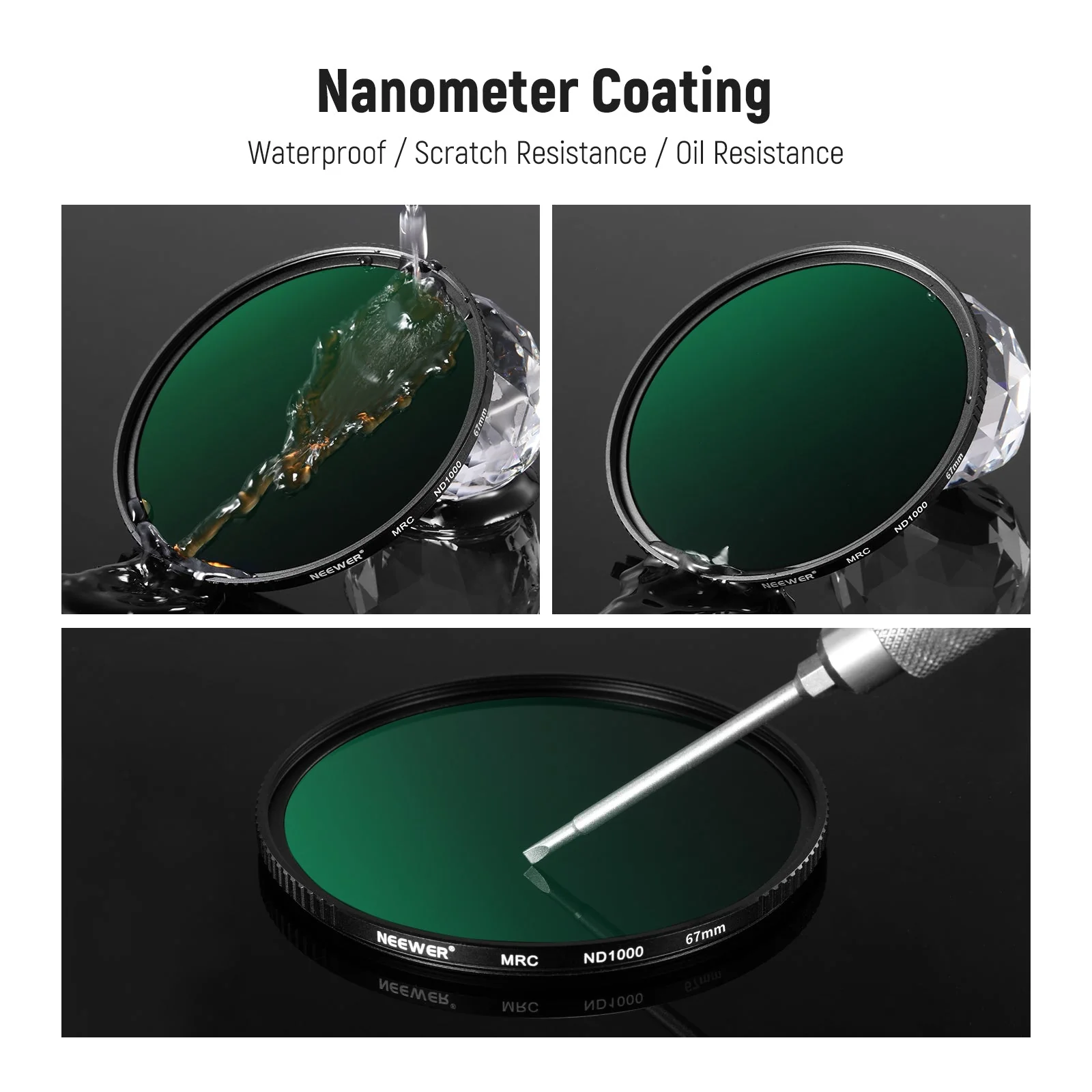 NEEWER 4er Pack HD ND Filter Set (ND1000+ND64+ND8+ND4) - Image 5
