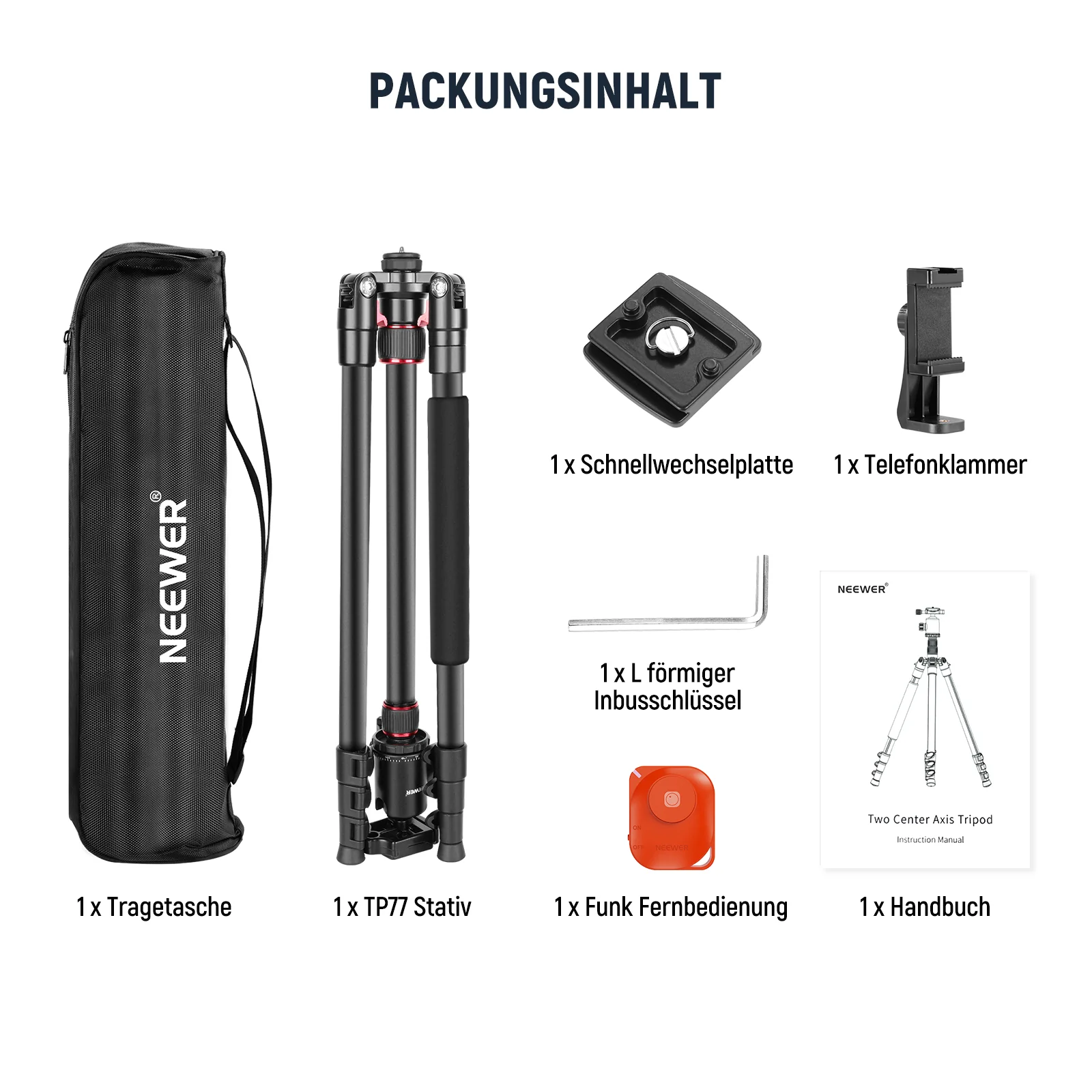 NEEWER TP77 77'' 197cm Aluminimlegierung Kamerastativ Einbeinstativ - Image 12