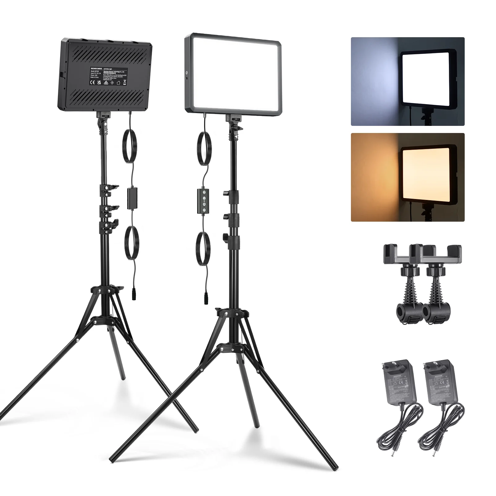 NEEWER BASICS BP25B 2er Pack 25W LED Videopanel Beleuchtungsset