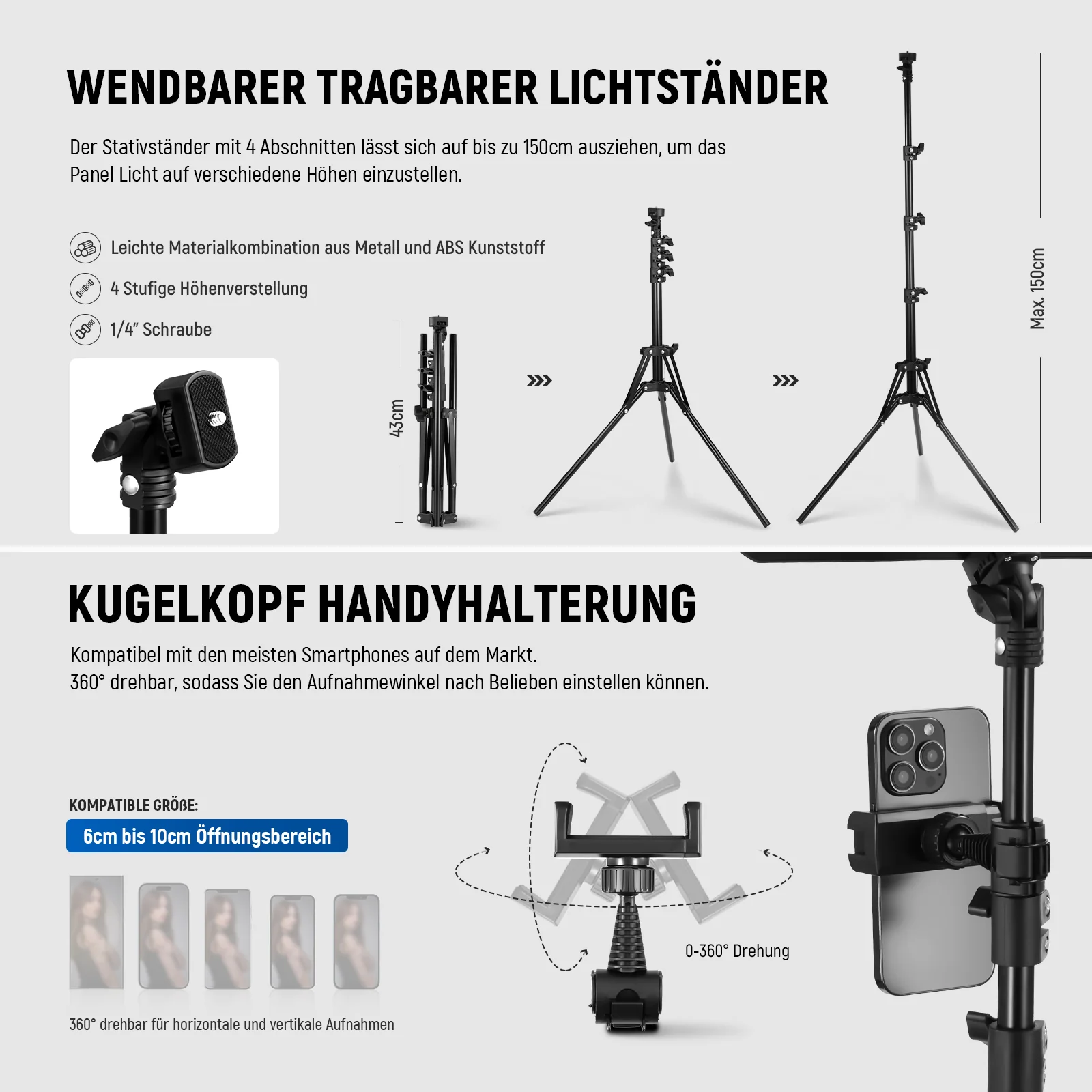 NEEWER BASICS BP25B 2er Pack 25W LED Videopanel Beleuchtungsset - Image 5