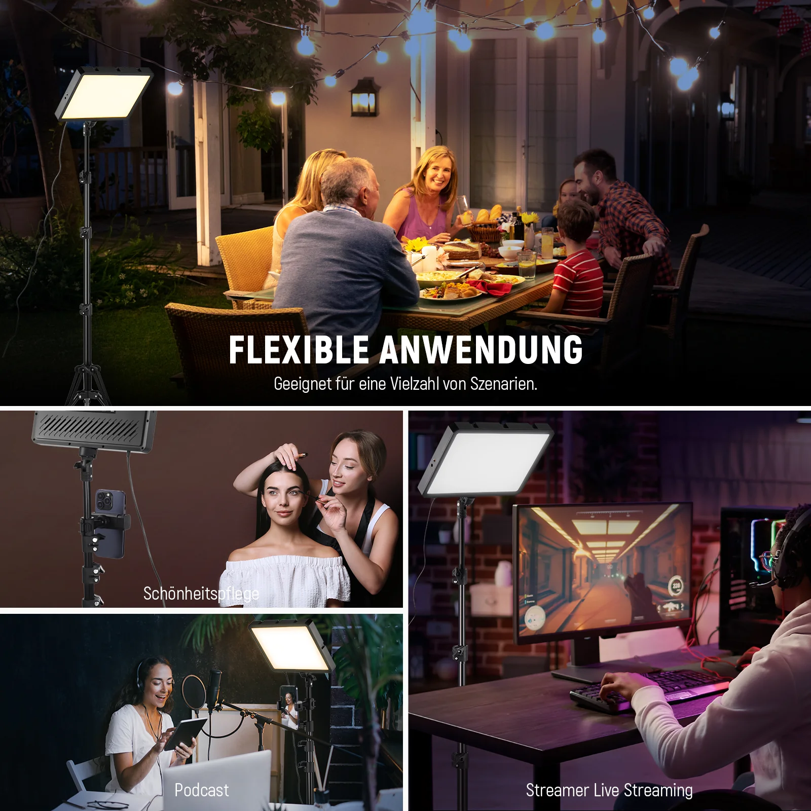 NEEWER BASICS BP25B 2er Pack 25W LED Videopanel Beleuchtungsset - Image 7