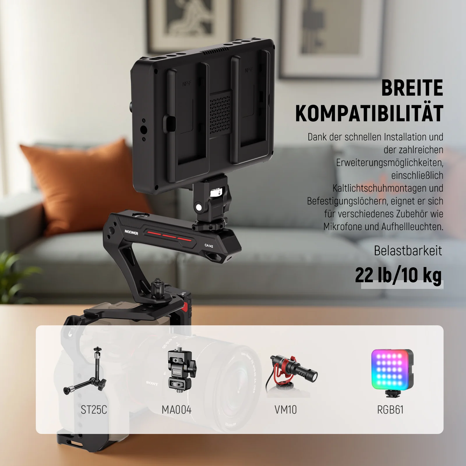NEEWER BASICS CA142 Leichter Kamera Obergriff - Image 6