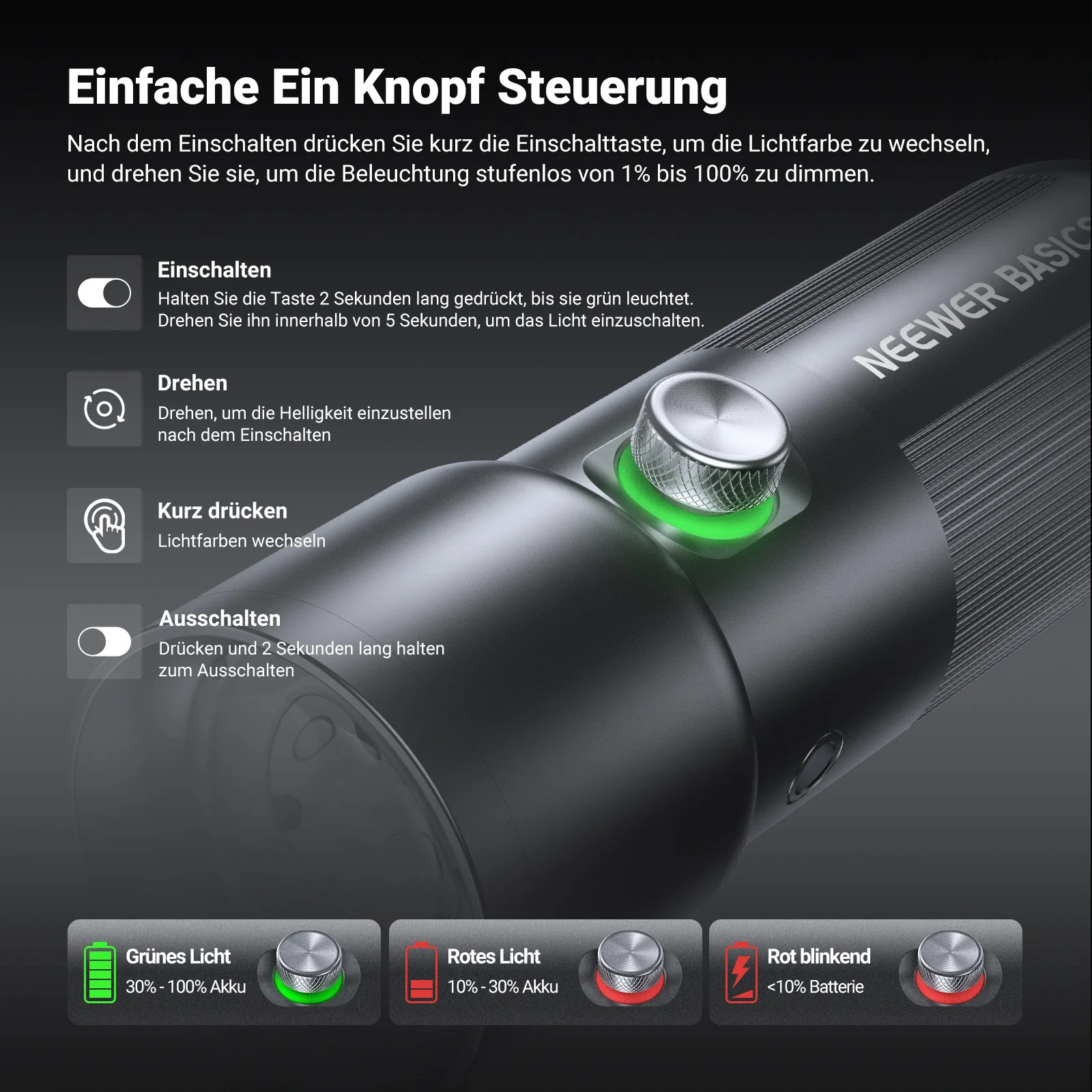 NEEWER BASICS FL10 Tragbare Fotografie Taschenlampe - Image 9