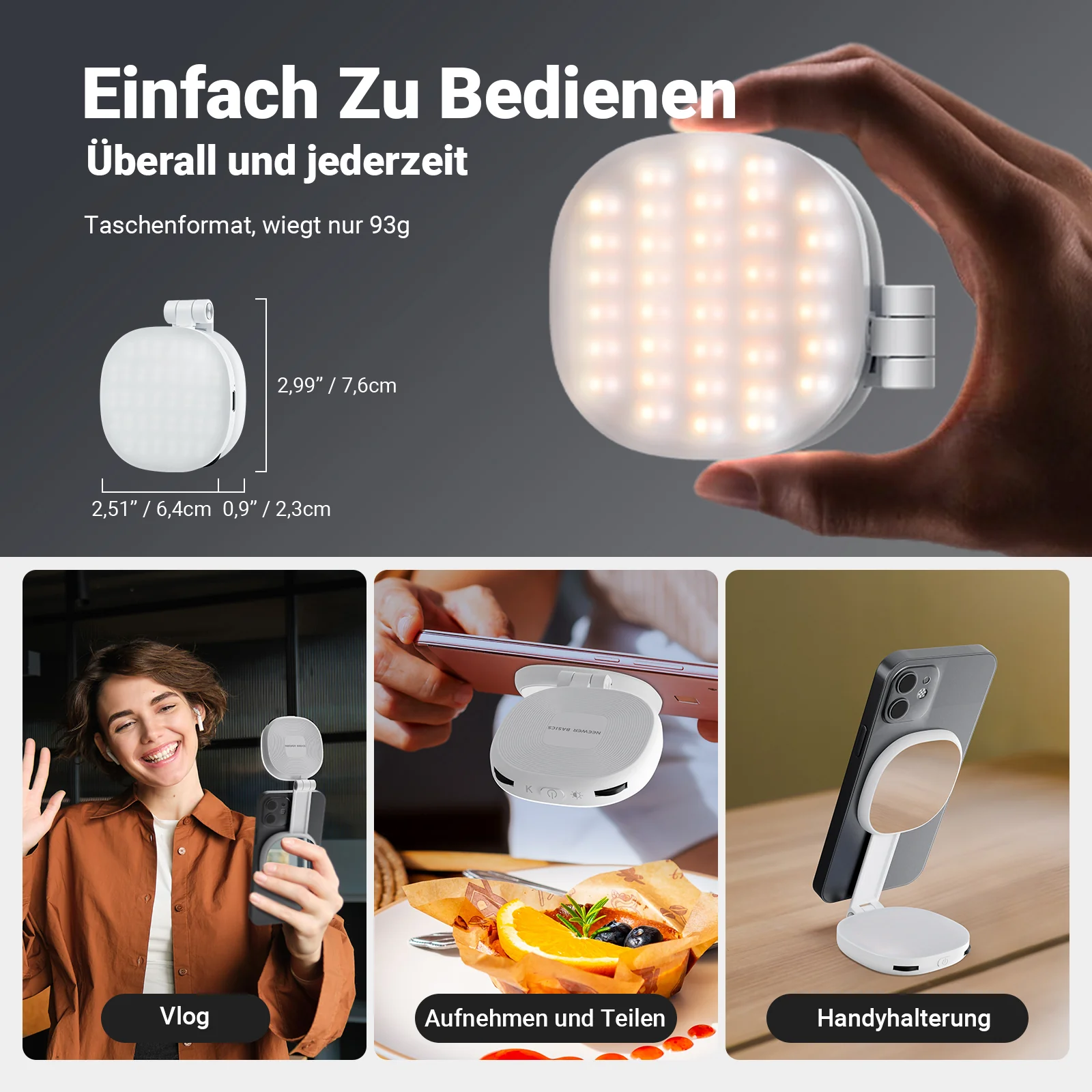 NEEWER BASICS NL72B Magnetisches Selfie Licht - Image 8