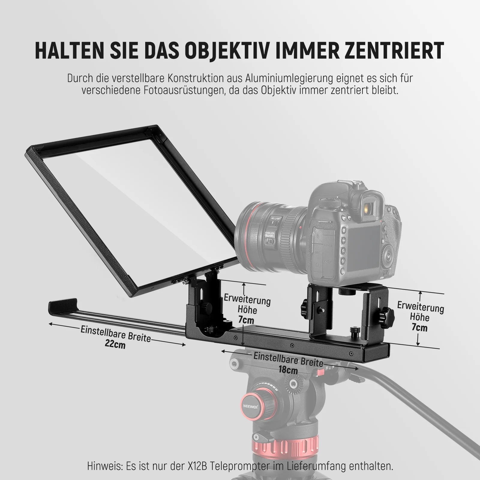 NEEWER BASICS X12B 12" Teleprompter Aluminiumlegierung Basics Typ - Image 5