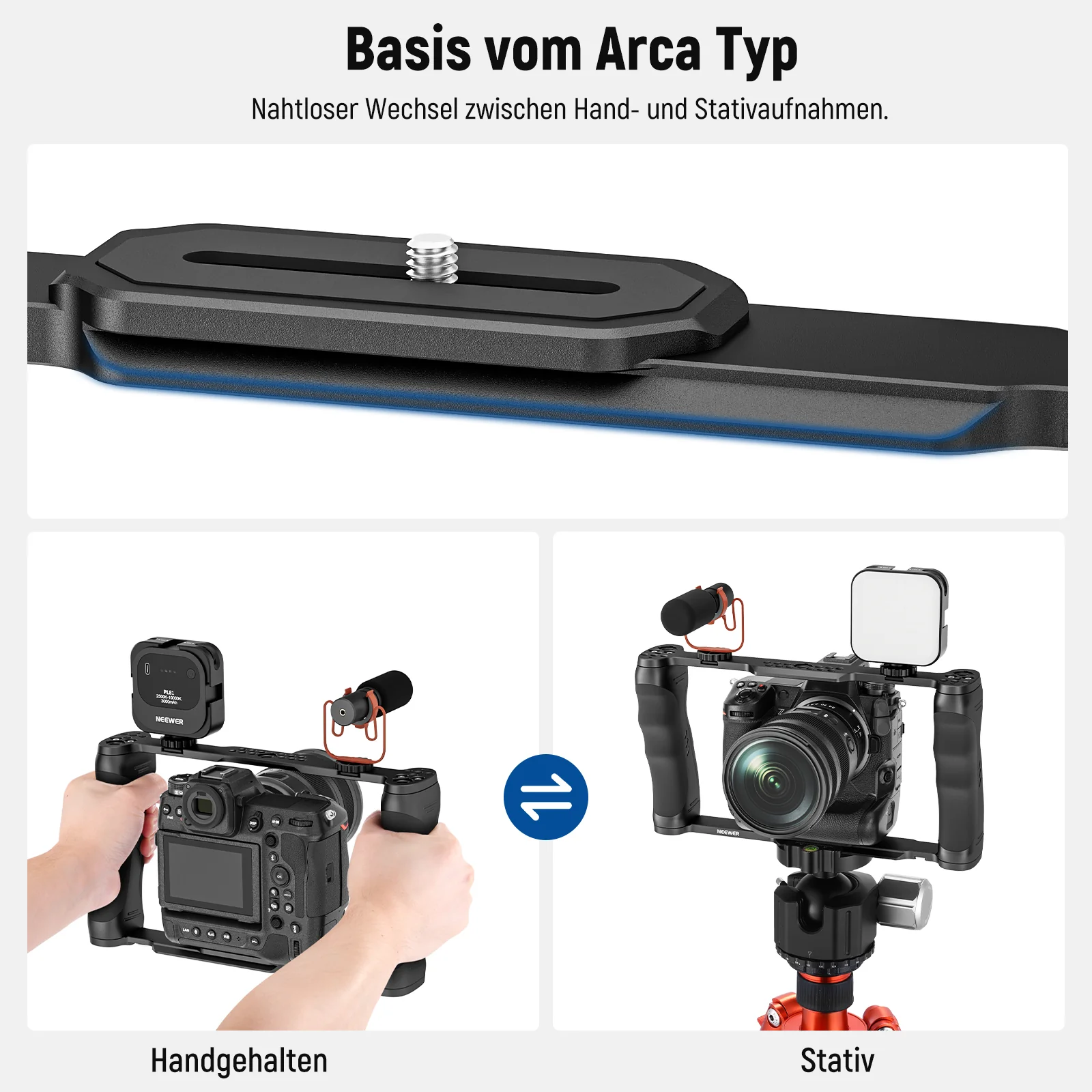 NEEWER CA016 Videokamera Käfig Rig mit Arca Basis - Image 6