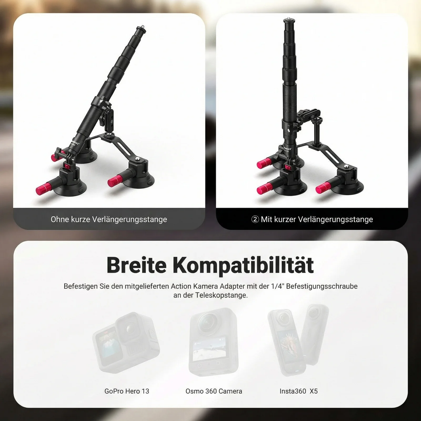 NEEWER CA065 Dreifach Saugnapf Autohalterung Set - Image 2