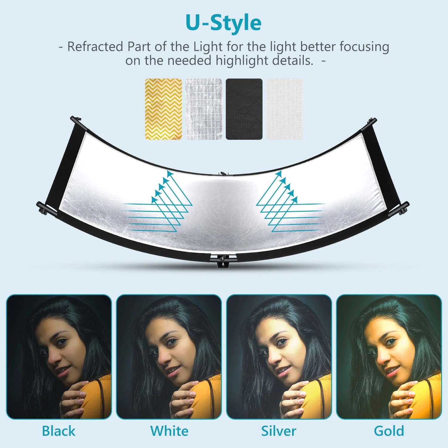 NEEWER 167 x 61 cm Clamshell gebogener Lichtreflektor Diffusor mit Tragetasche - Image 4