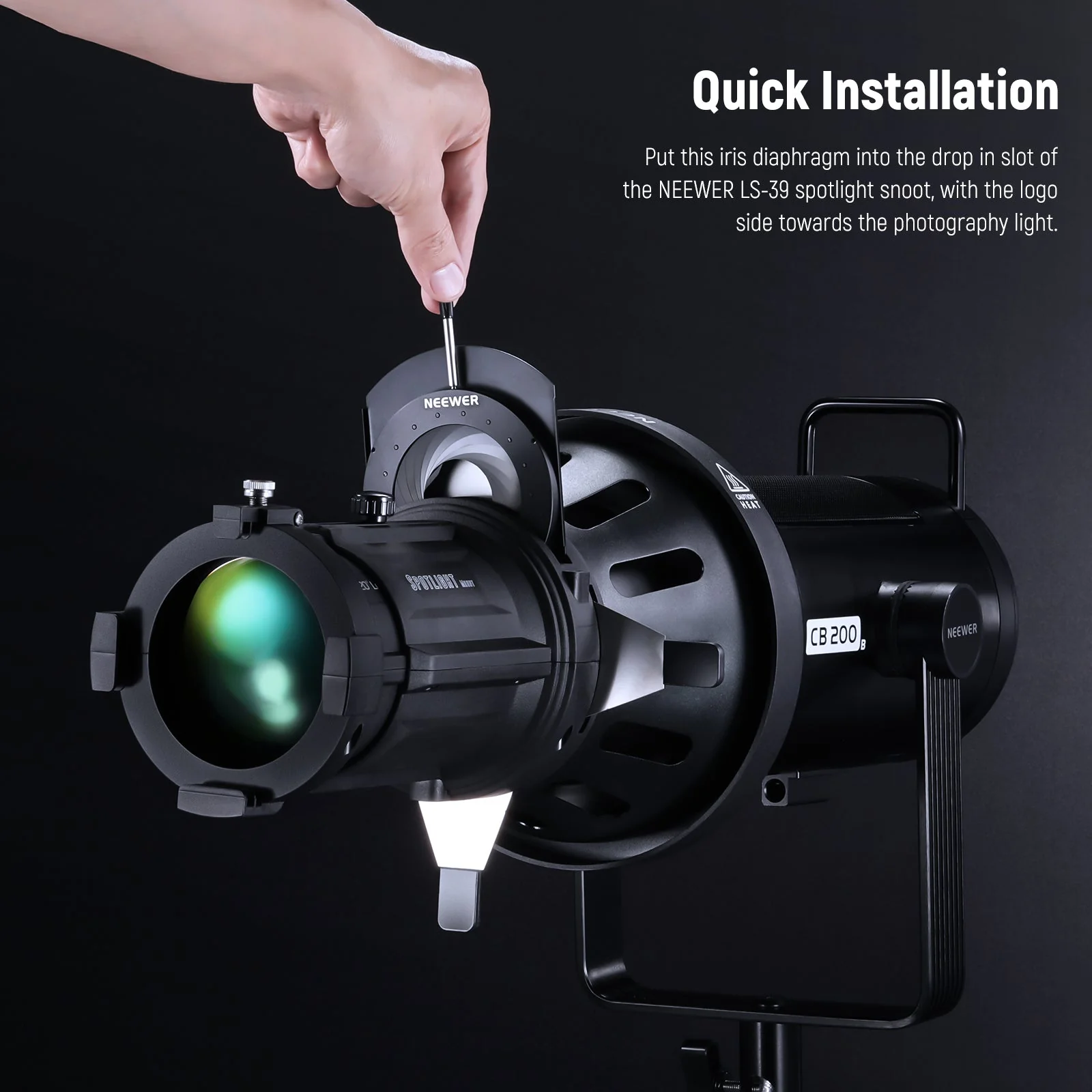 NEEWER CSS2 Spotlight Halterungs Iris für NEEWER LS-39 Strahleraufsatz - Image 6
