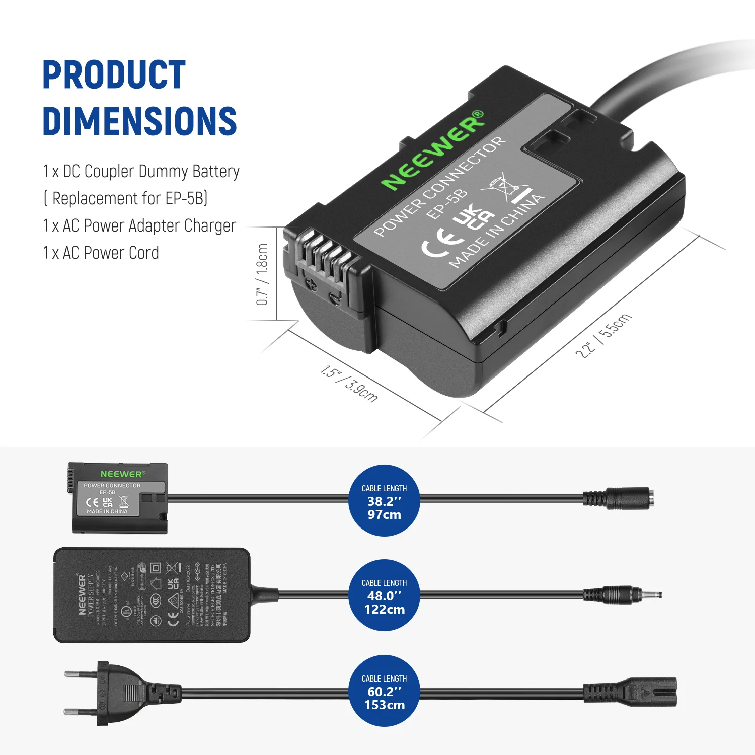 NEEWER EP-5B/EN-EL15 Nikon Virtueller Batterie mit AC/DC Koppler - Image 7