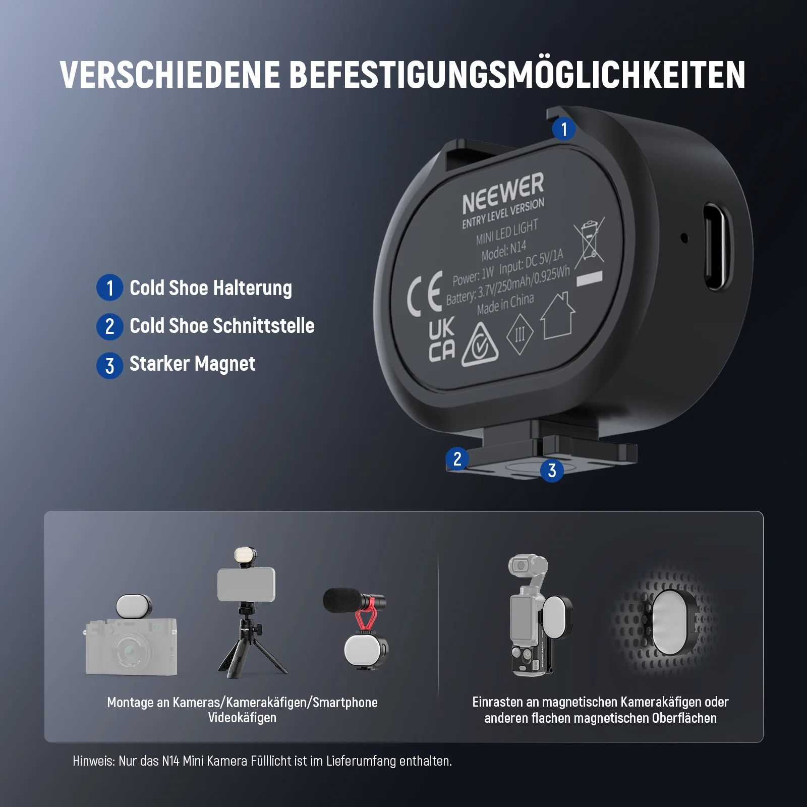NEEWER ENTRY LEVEL VERSION N14 Magnetic Kamera Licht - Image 4