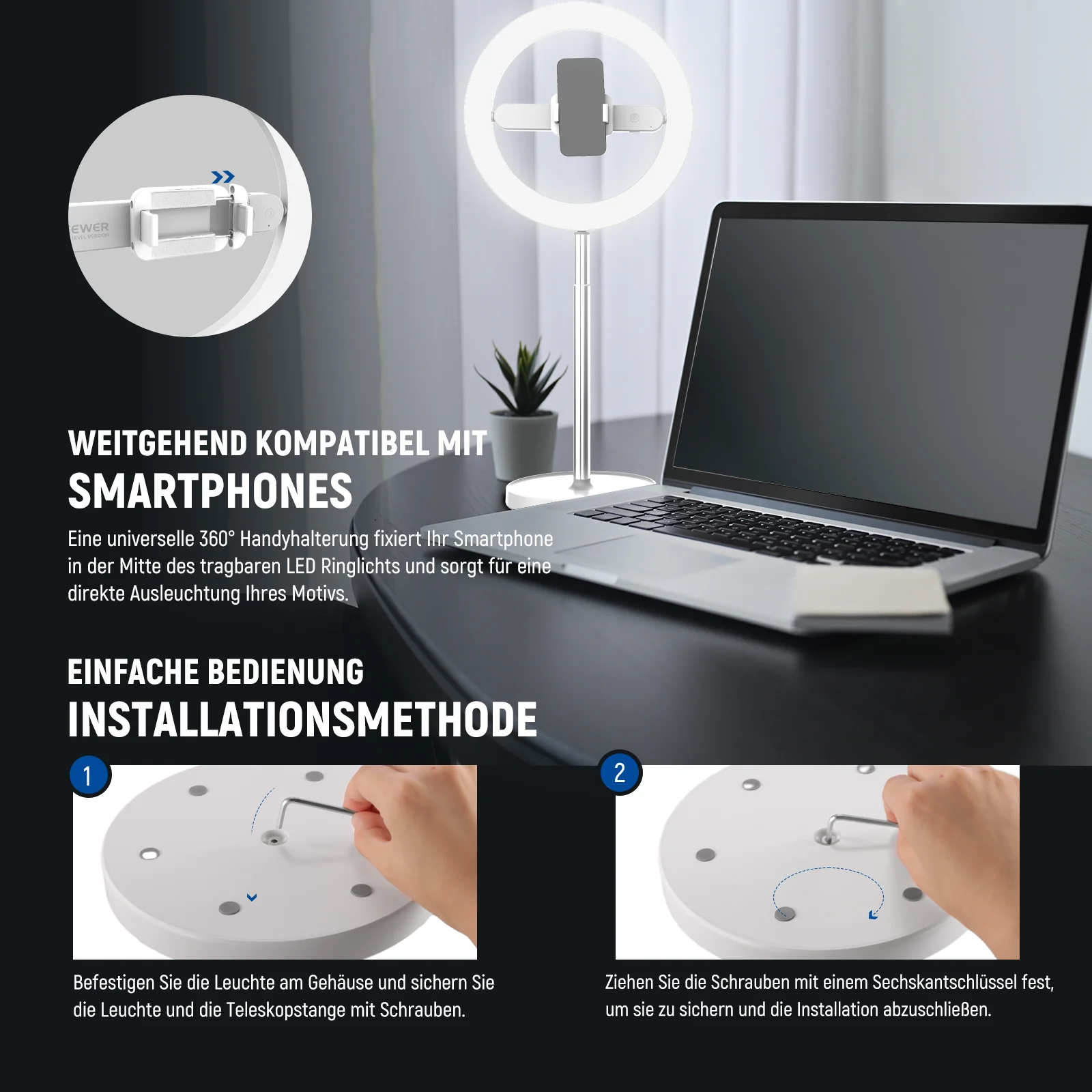 NEEWER ENTRY LEVEL VERSION 10" LED Selfie Ringlicht - Image 16