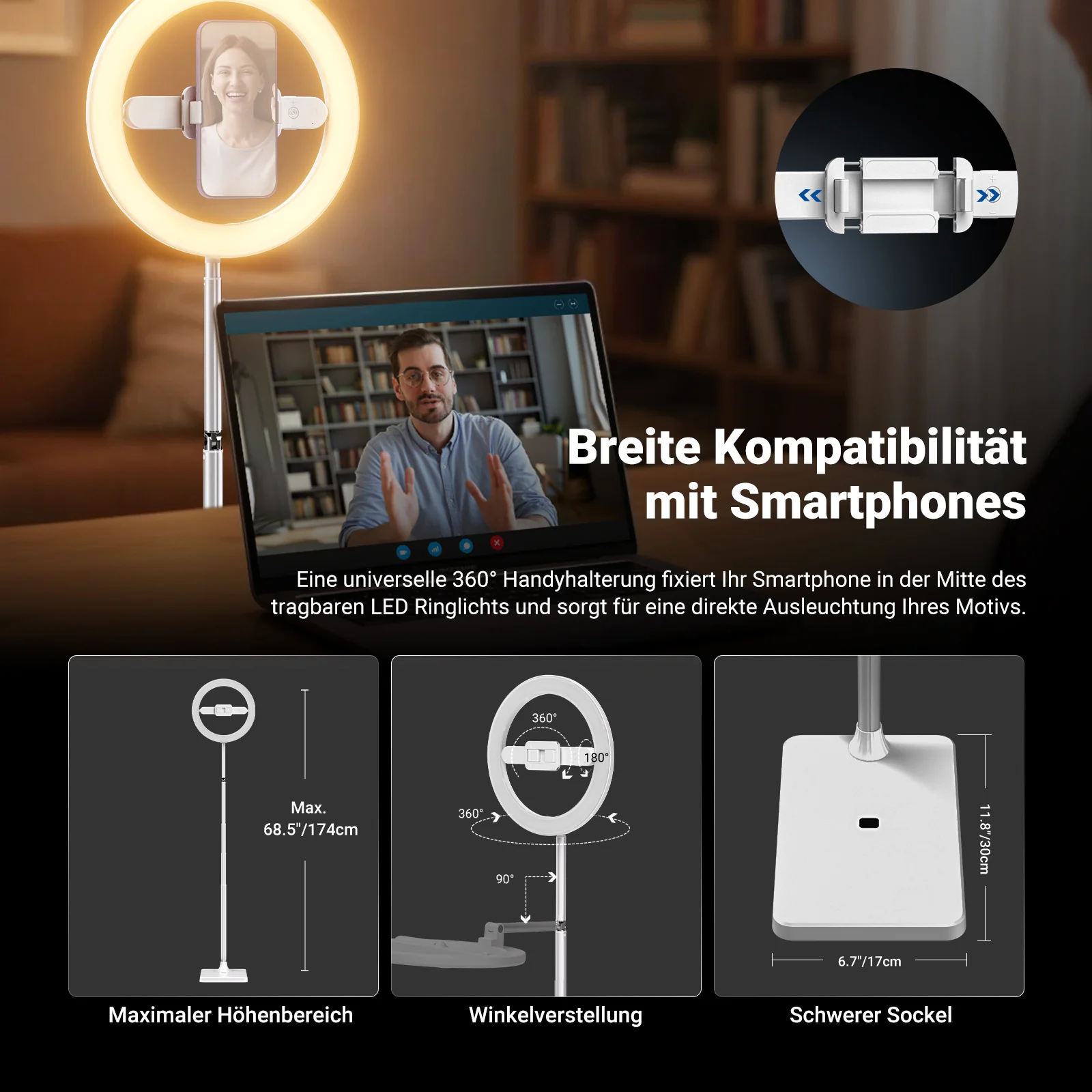 NEEWER ENTRY LEVEL VERSION 10" LED Selfie Ringlicht - Image 20