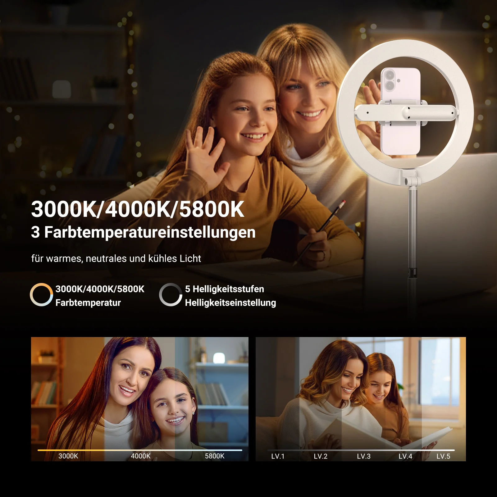 NEEWER ENTRY LEVEL VERSION 10" LED Selfie Ringlicht - Image 23