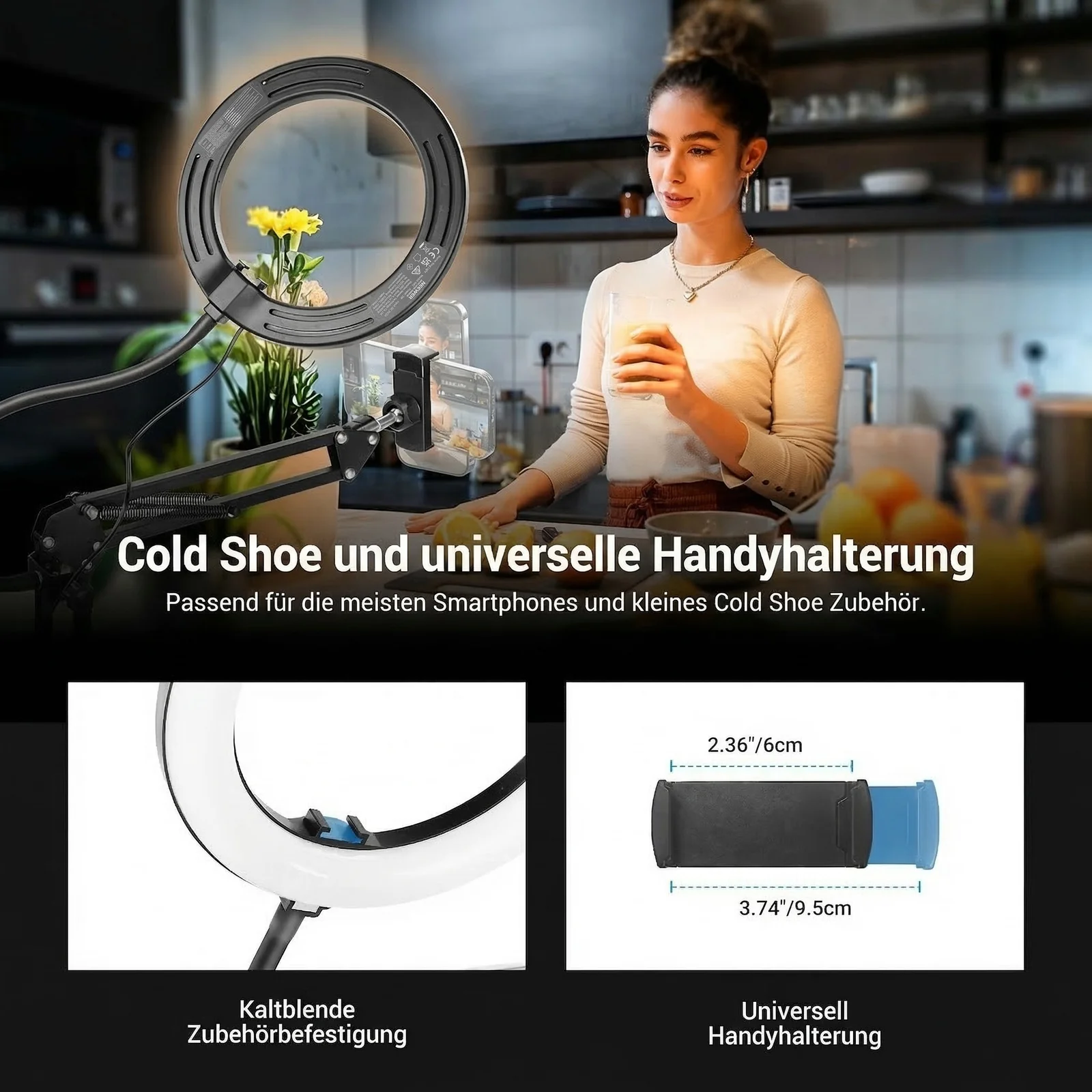 NEEWER ENTRY LEVEL VERSION N41 8" LED Tisch Ringlicht-Set - Image 5