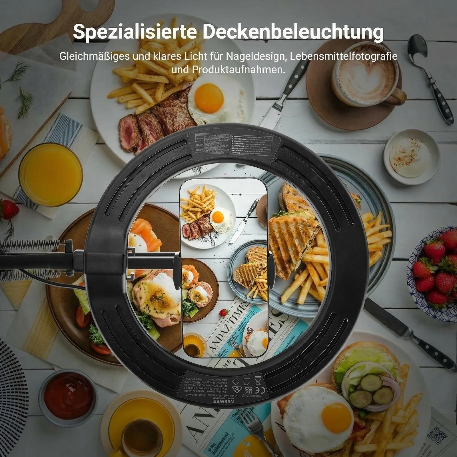 NEEWER ENTRY LEVEL VERSION N41 8" LED Tisch Ringlicht-Set - Image 7