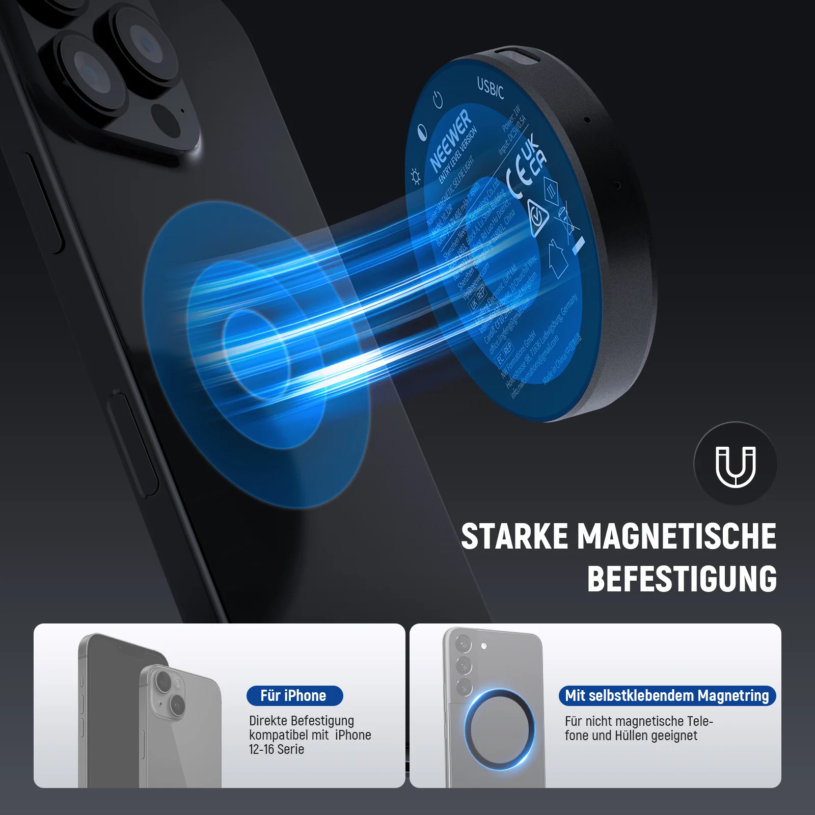 NEEWER ENTRY LEVEL VERSION NL32R Magnetisches Selfie Licht - Image 3