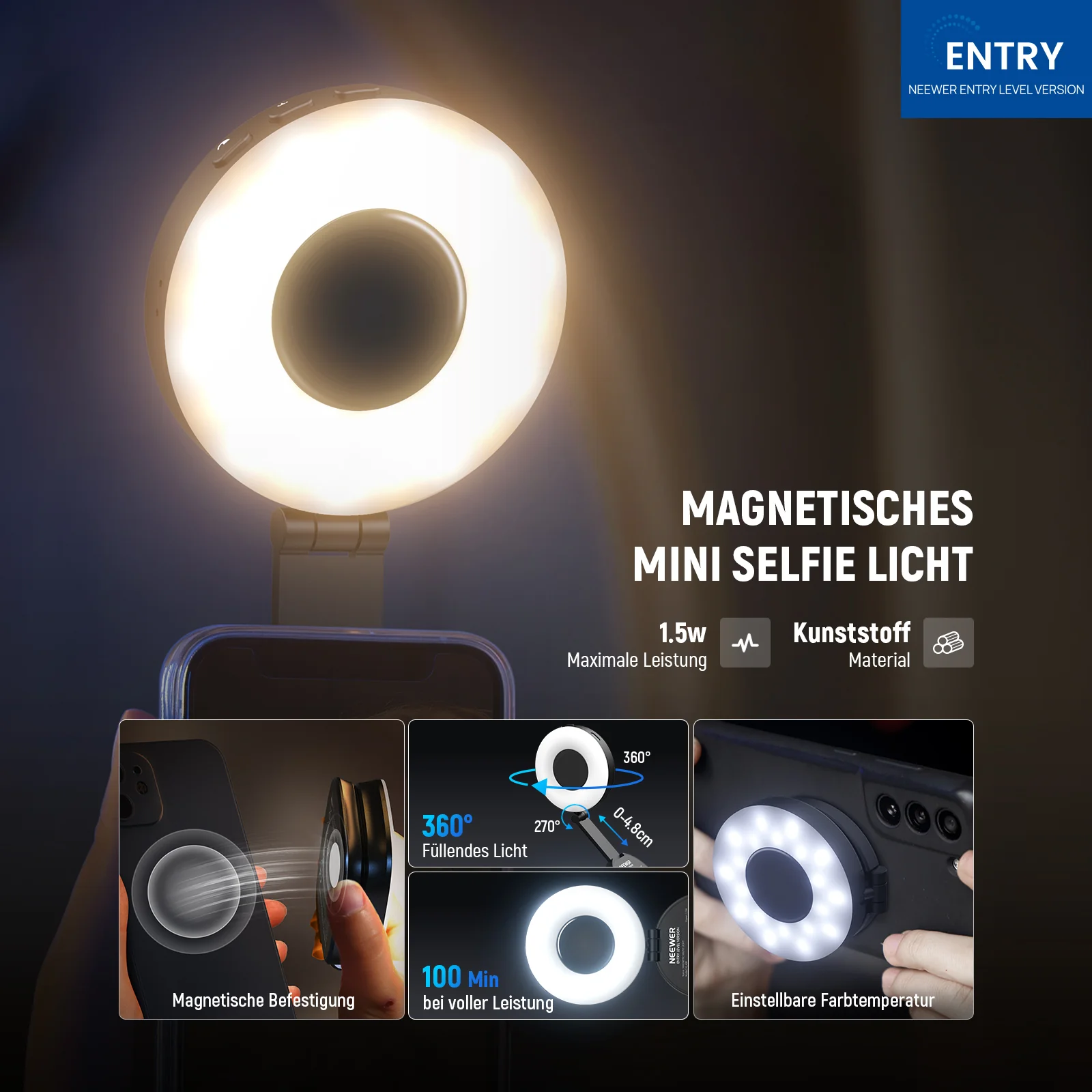 NEEWER ENTRY LEVEL VERSION NL40R Magnetische Selfie Licht - Image 2