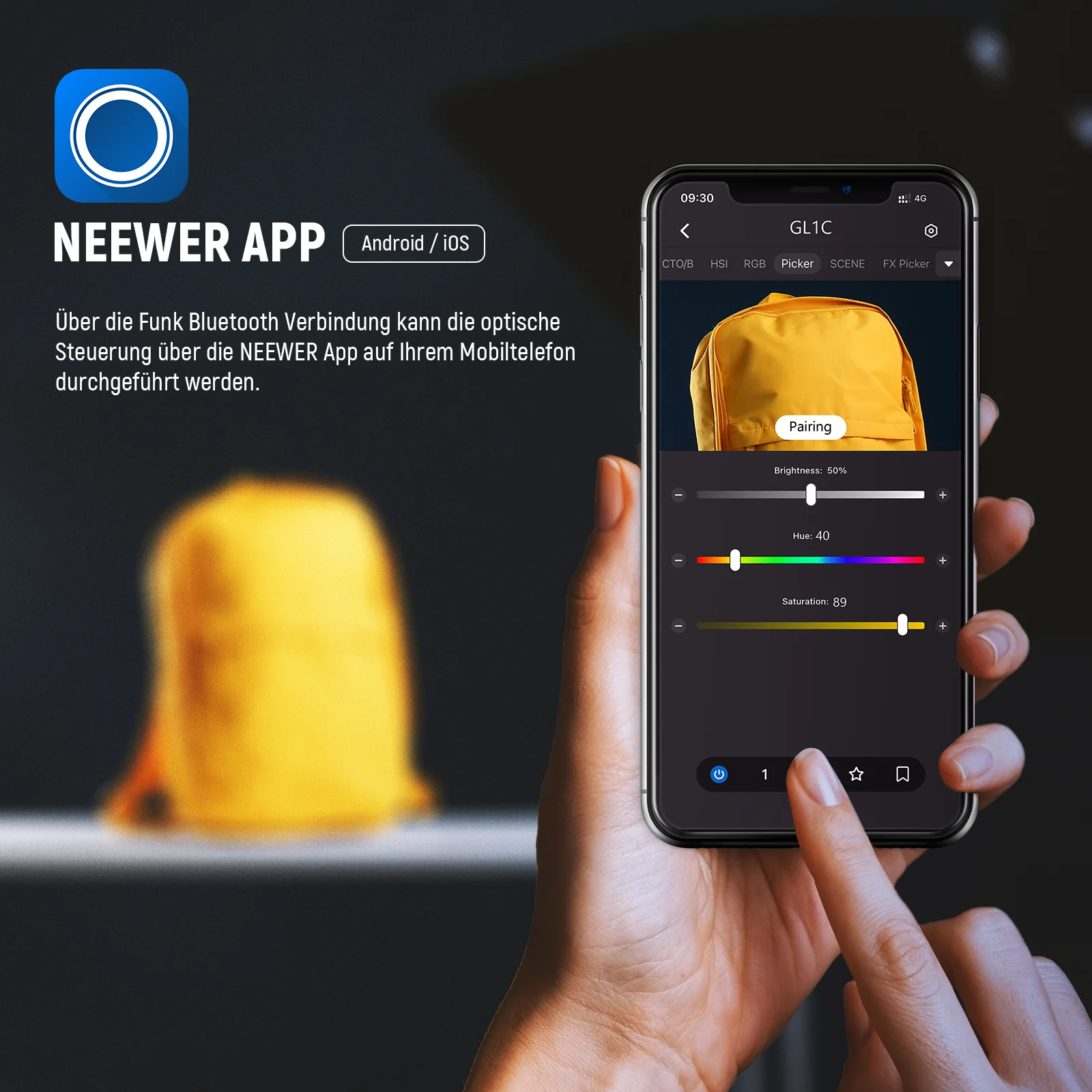 NEEWER GL1C RGB 15,5" 38cm Streaming Licht - Image 7