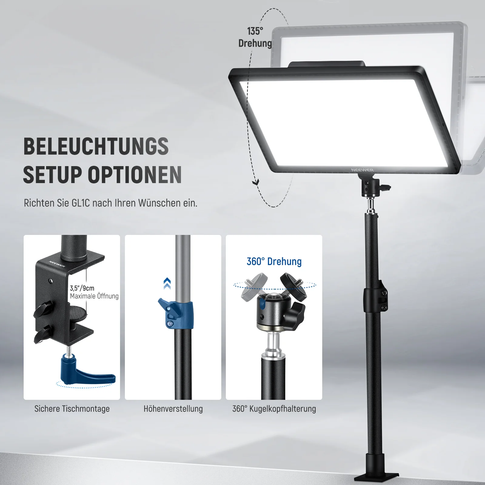 NEEWER GL1C RGB 15,5" 38cm Streaming Licht - Image 8