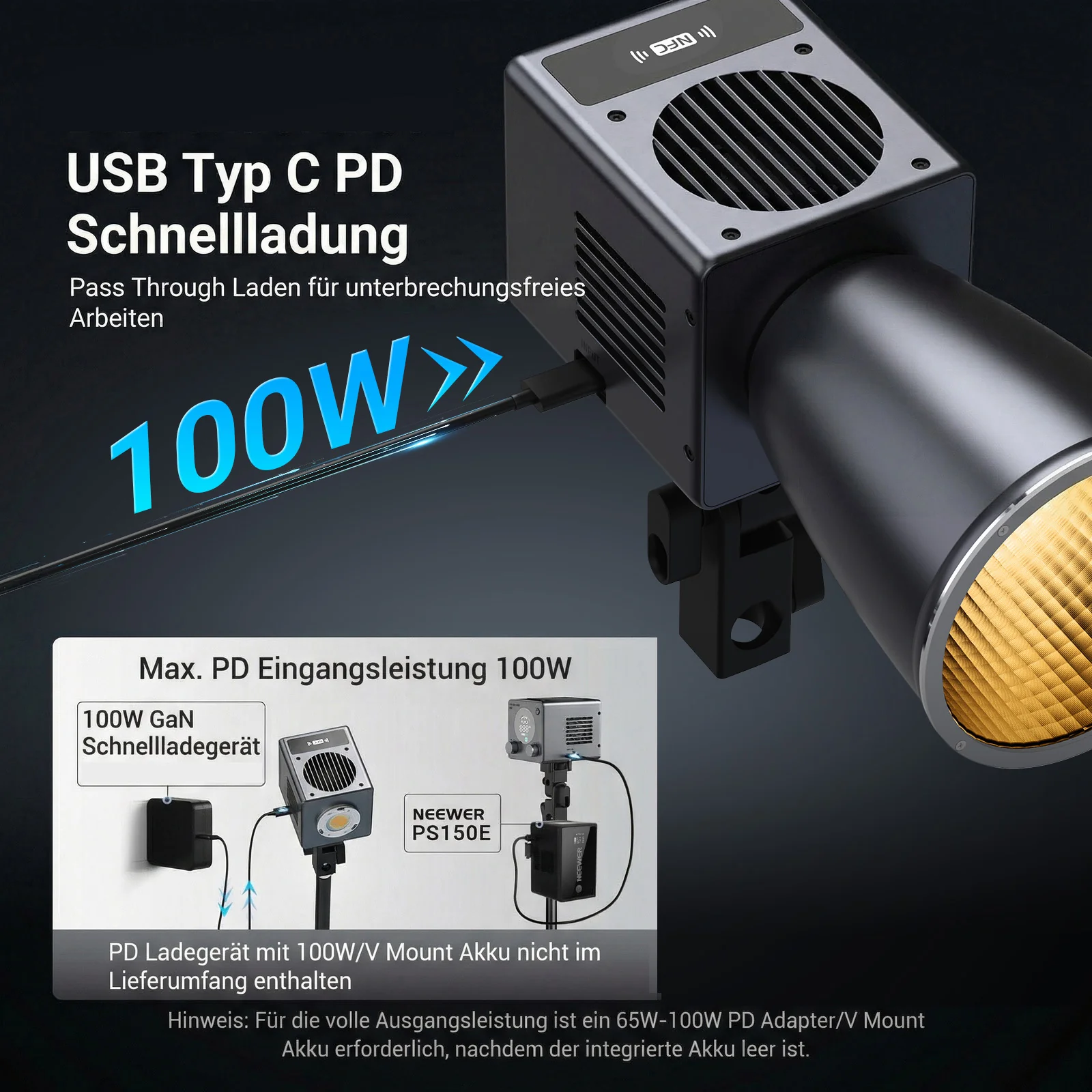 NEEWER HB60B 60W Kompakte Mini LED Videoleuchte - Image 3