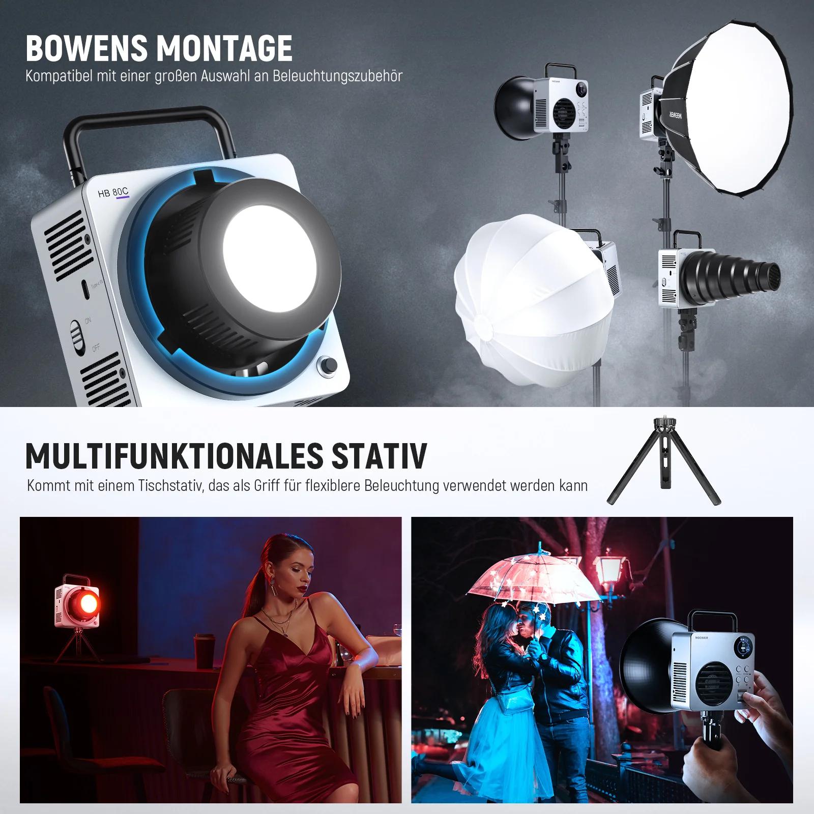 NEEWER HB80C 80W RGBWW Mini COB LED Videoleuchte - Image 14