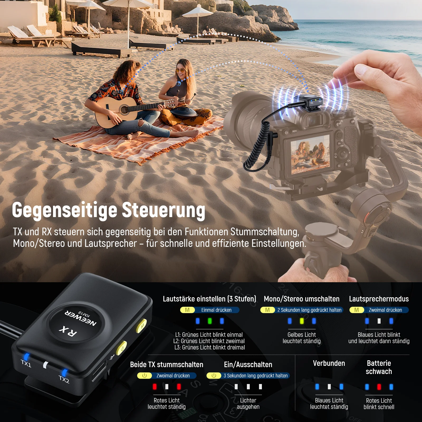 NEEWER KM18 Drahtloses Mikrofonsystem für Kamera/Smartphone/PC - Image 6
