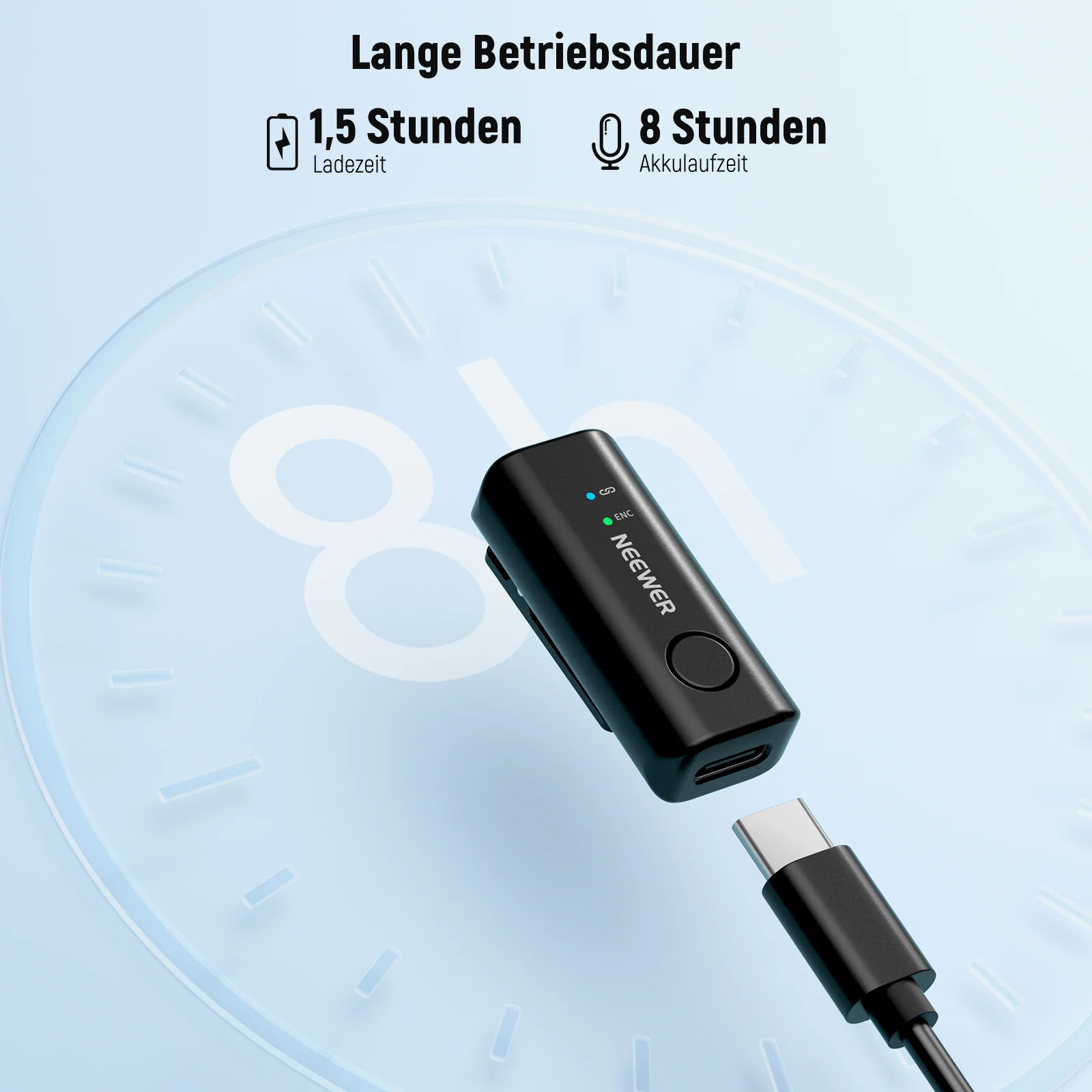 NEEWER KM23B Drahtloses Lavalier Mikrofon mit App Steuerung - Image 7