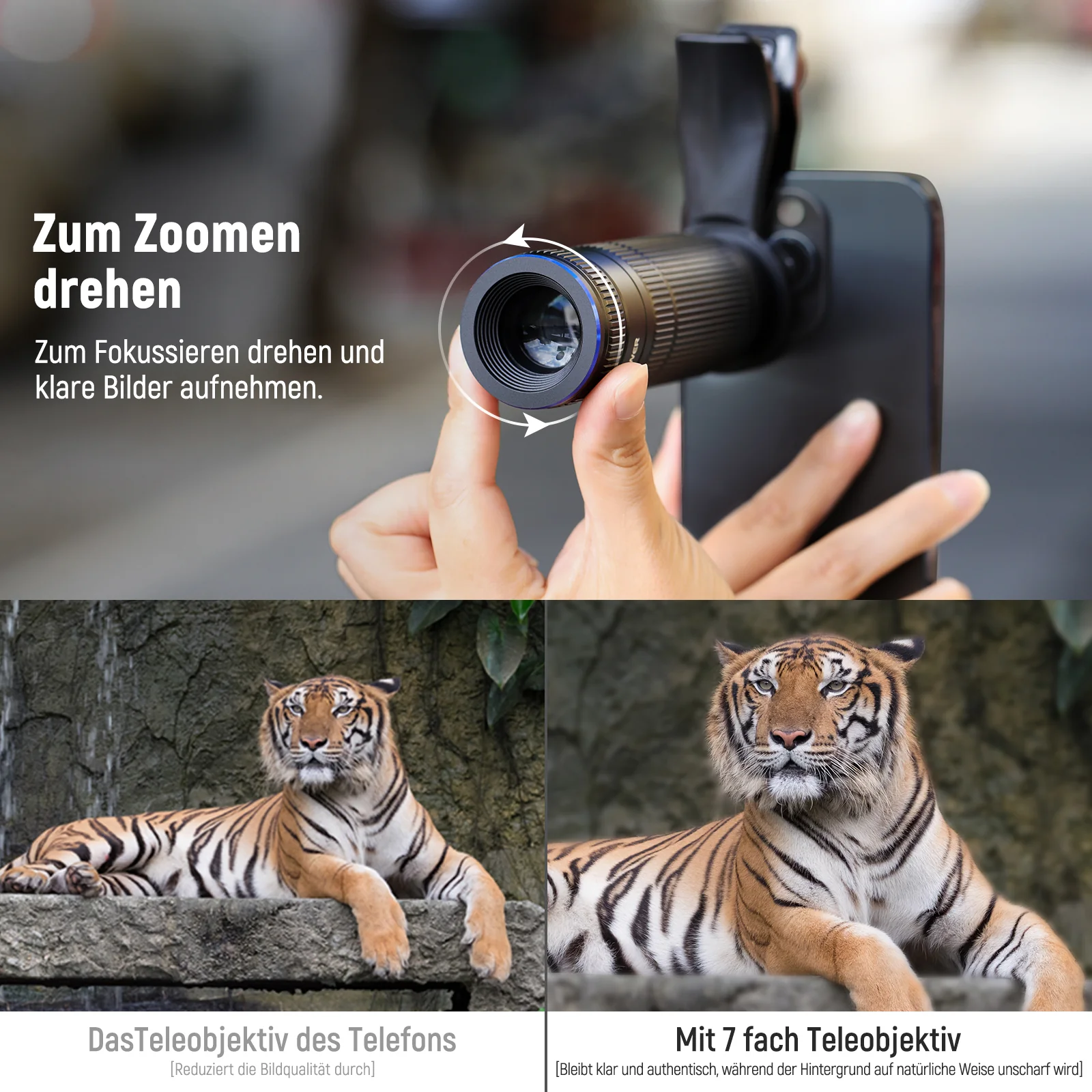 NEEWER LS-36 PRO 7X Teleobjektiv mit 17mm Gewinde-Handyobjektivclip - Image 3