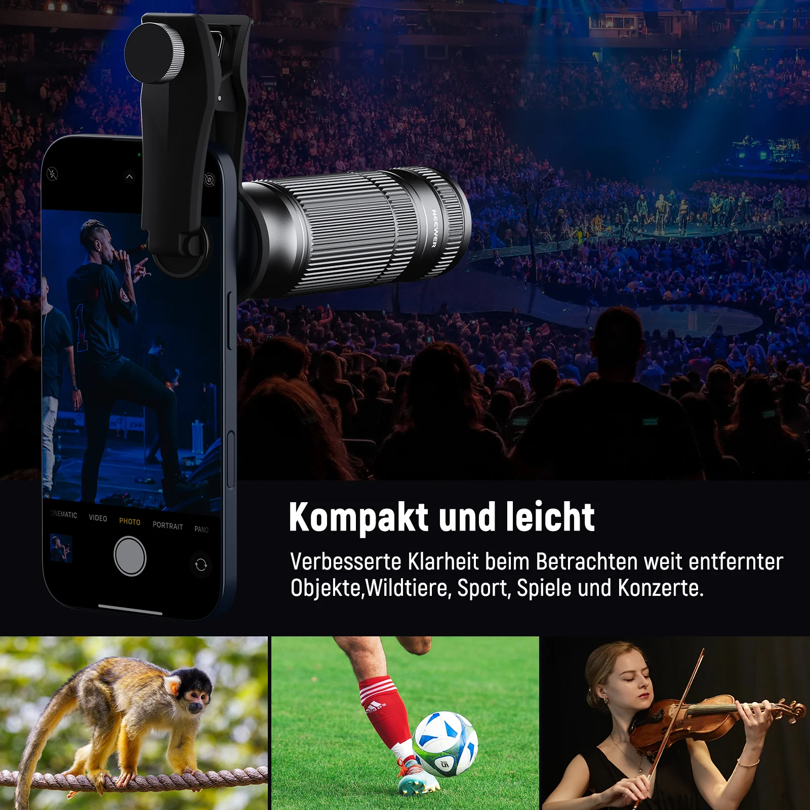 NEEWER LS-36 PRO 7X Teleobjektiv mit 17mm Gewinde-Handyobjektivclip - Image 4