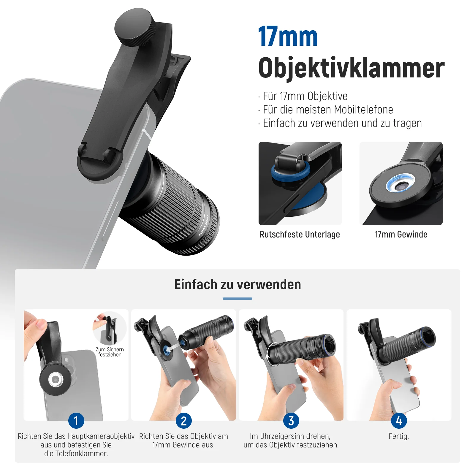 NEEWER LS-36 PRO 7X Teleobjektiv mit 17mm Gewinde-Handyobjektivclip - Image 5