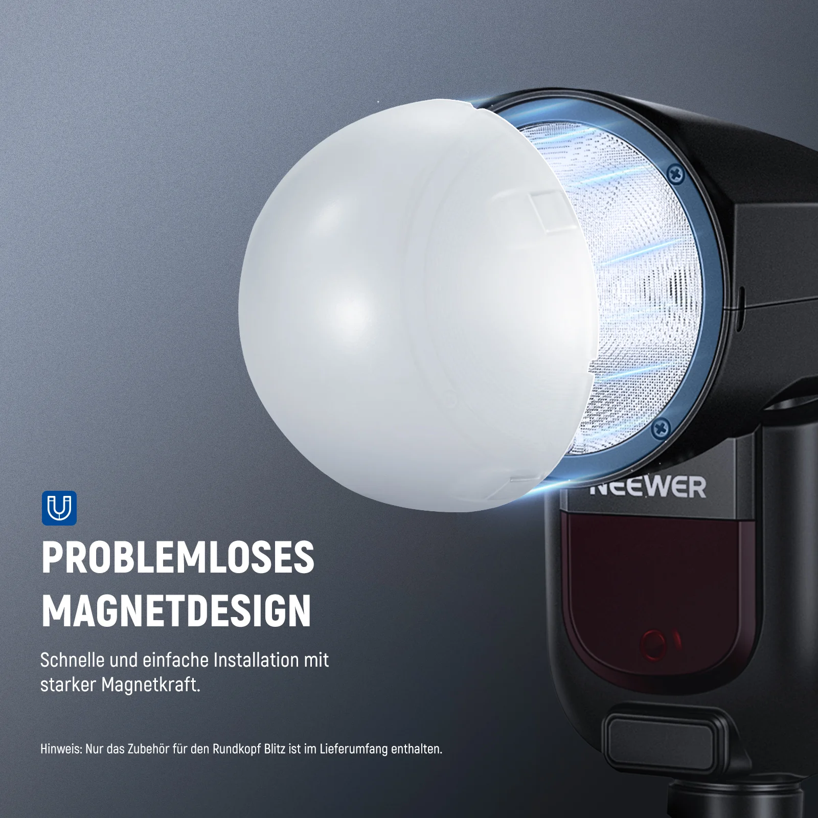 NEEWER M12 Magnetischer Kuppeldiffusor für Z2PRO Z2 Z1 Speedlite Blitz - Image 3
