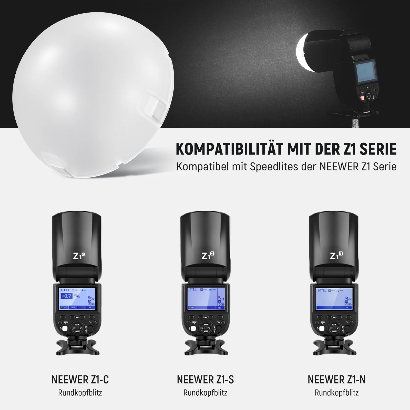NEEWER M12 Magnetischer Kuppeldiffusor für Z2PRO Z2 Z1 Speedlite Blitz - Image 5