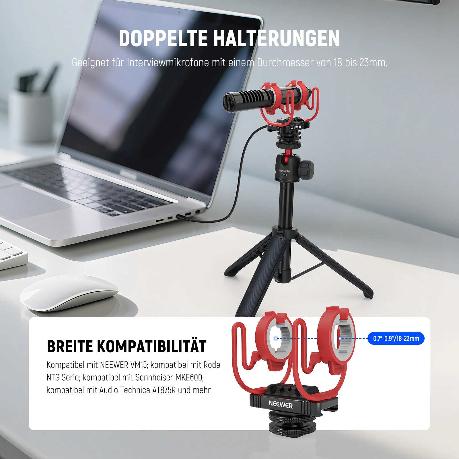 NEEWER MH1 Mikrofon Shock Mount mit Cold Shoe - Image 6